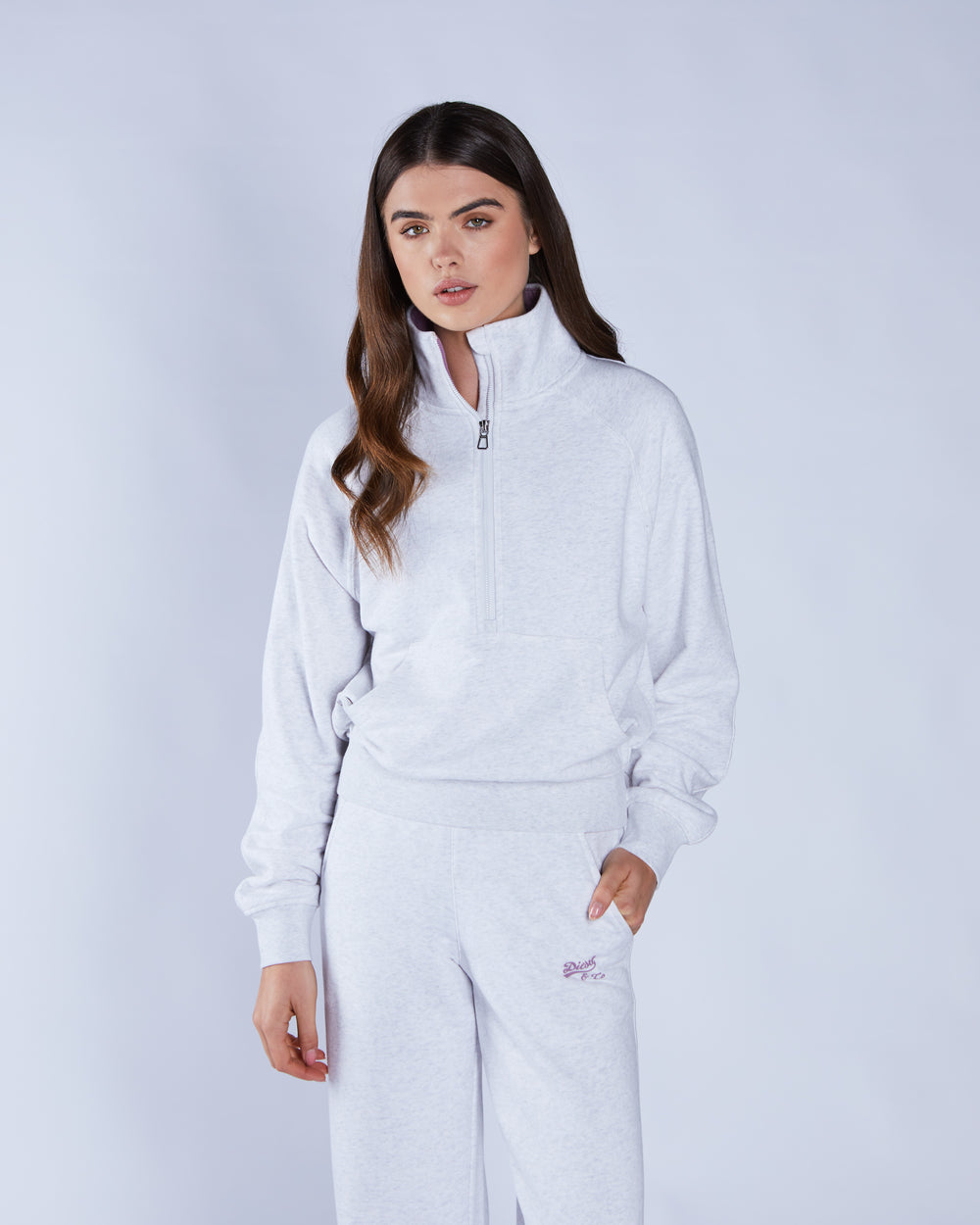 Annie Half Zip Grey Marl