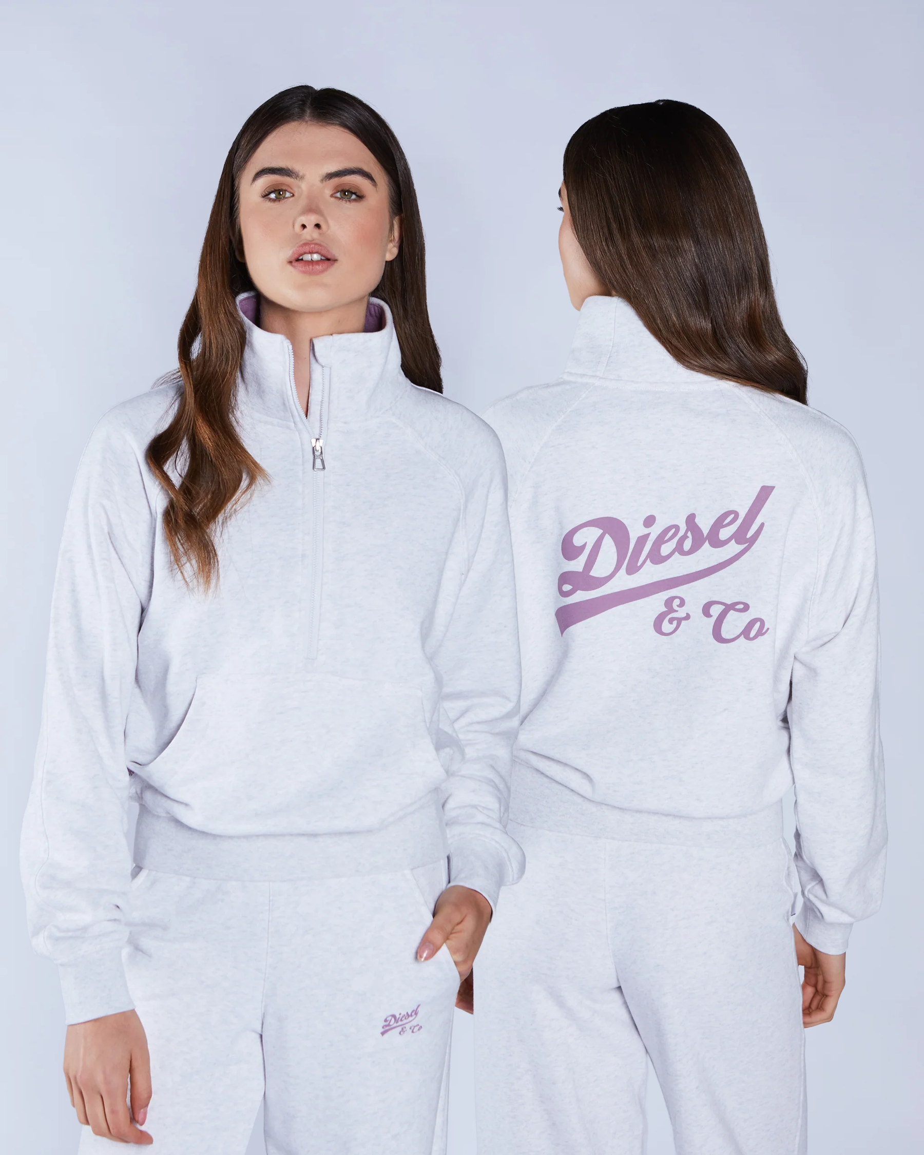 Annie Half Zip Grey Marl