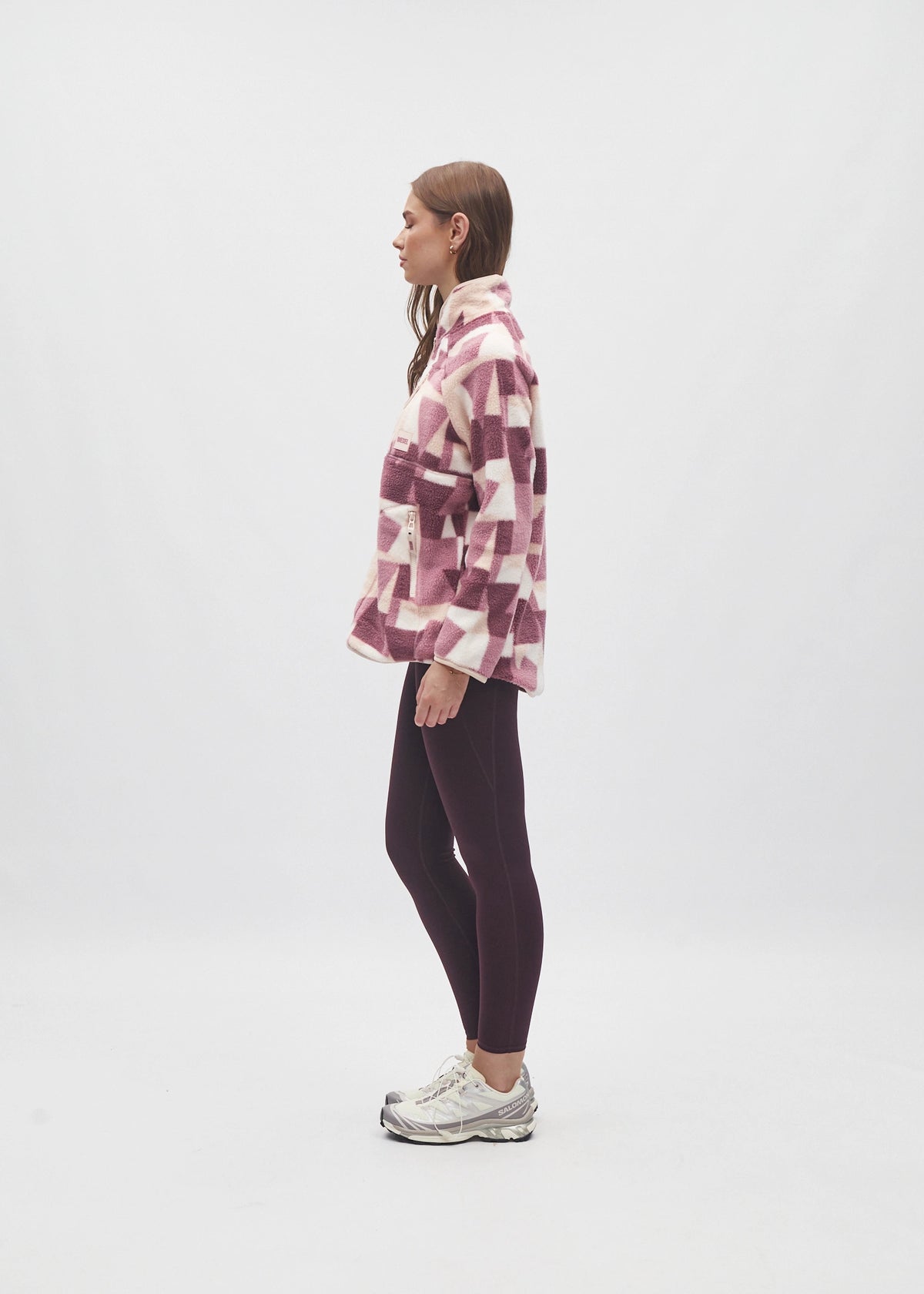 Ariel Fleece Zipper NY Pink Multi Print