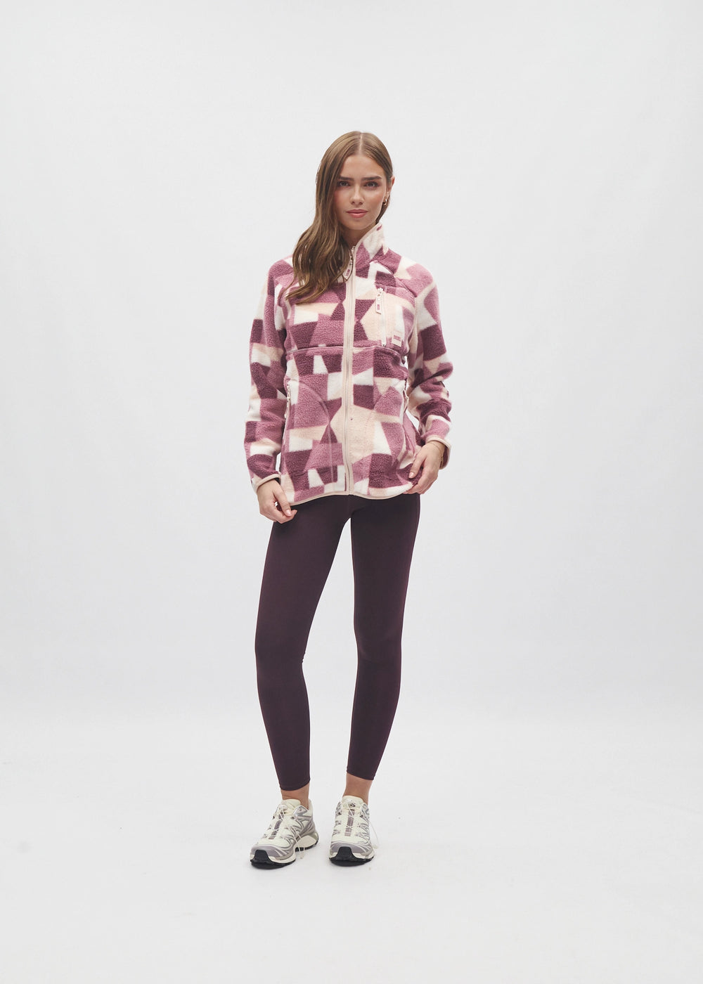 Ariel Fleece Zipper NY Pink Multi Print