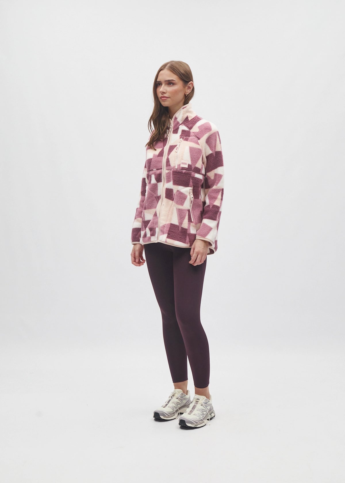 Ariel Fleece Zipper NY Pink Multi Print