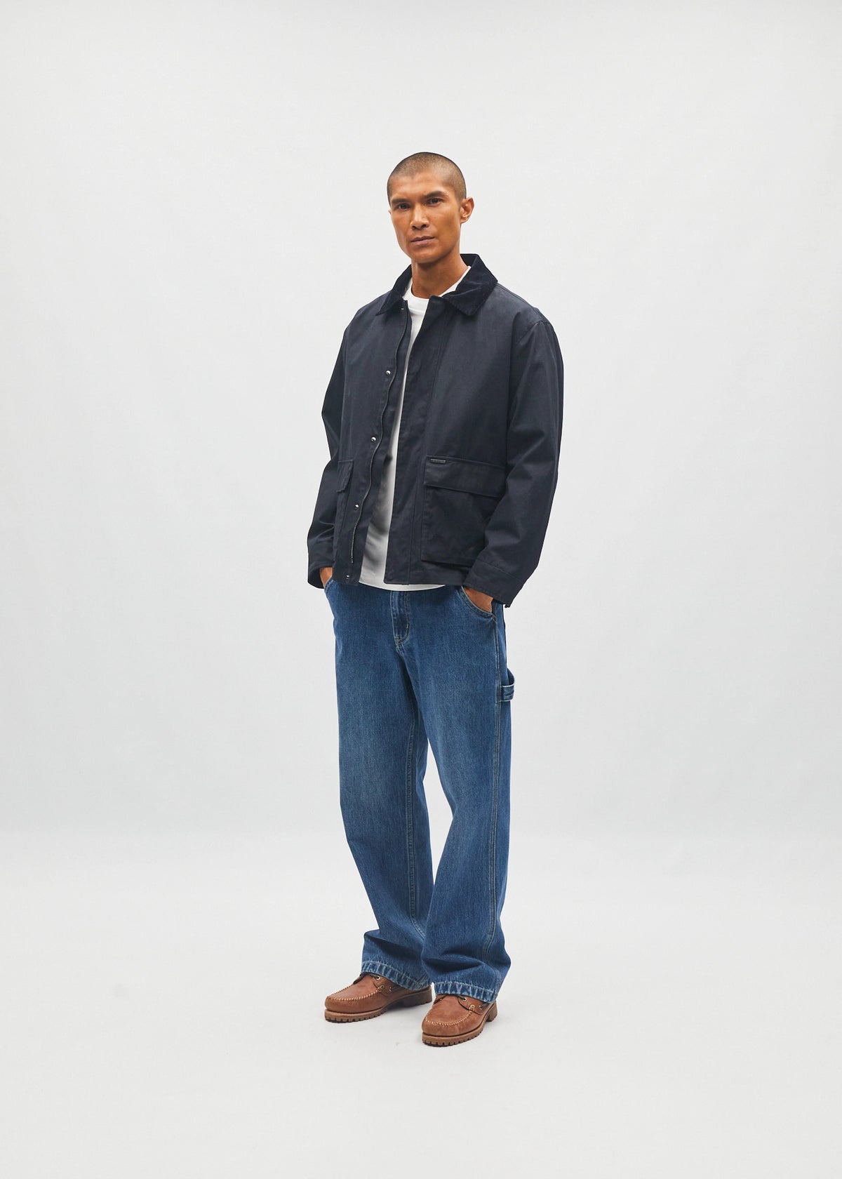 Jaxon Waxed Jacket Metro Navy
