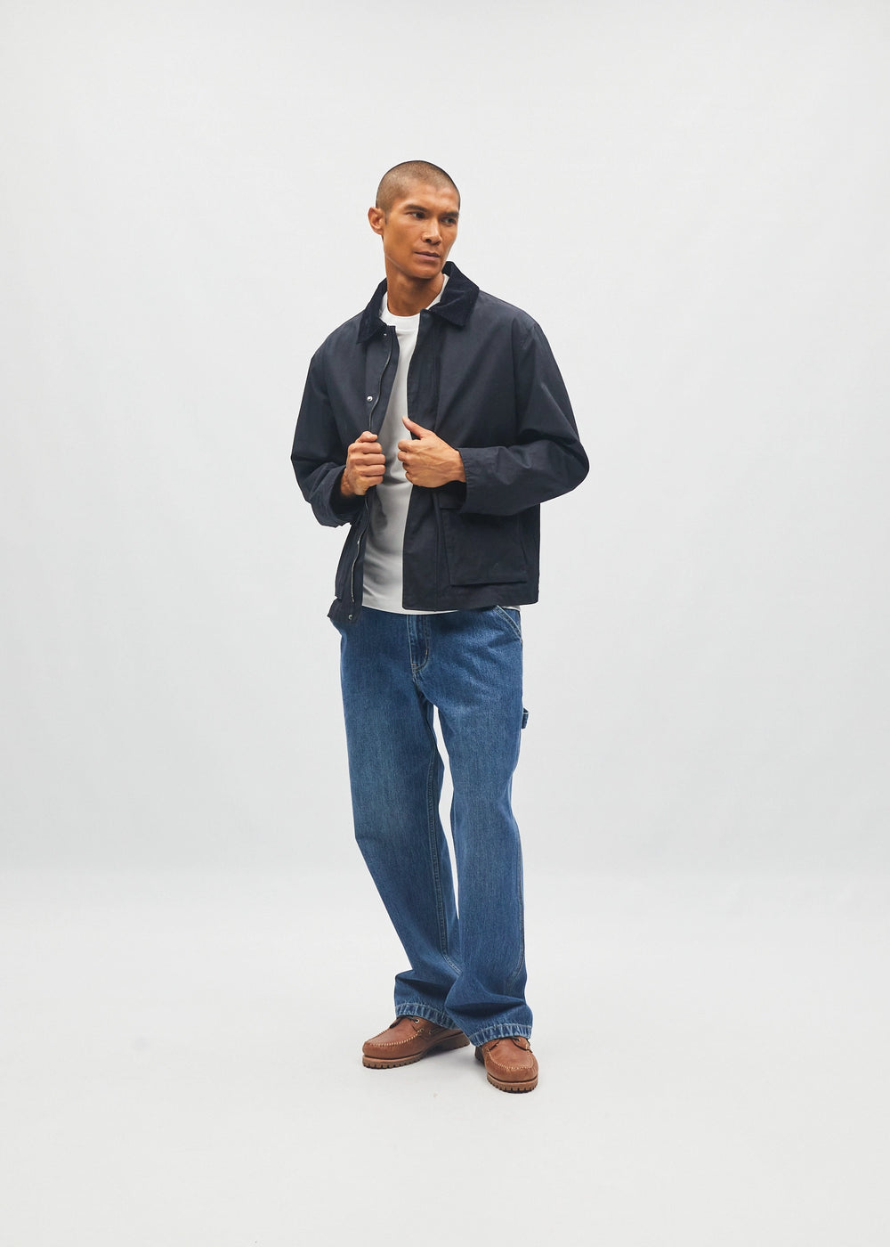 Jaxon Waxed Jacket Metro Navy