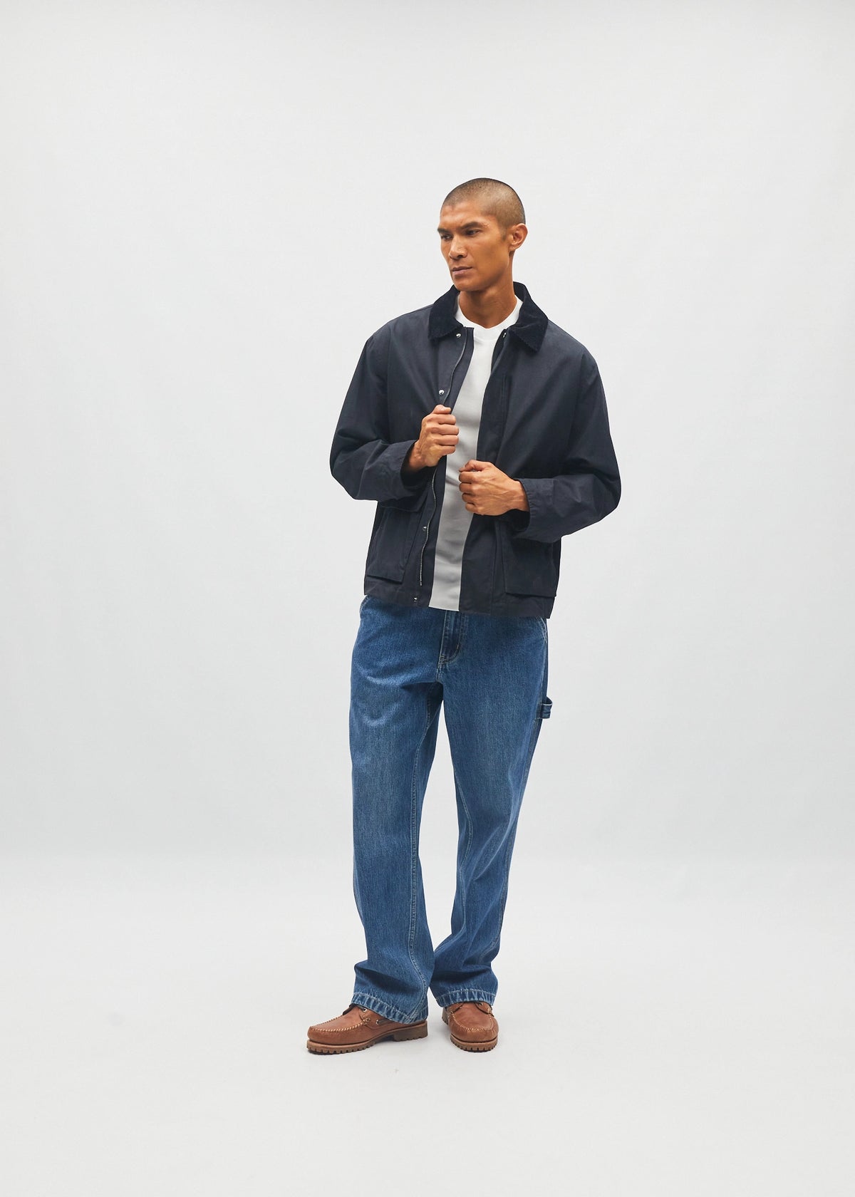 Jaxon Waxed Jacket Metro Navy