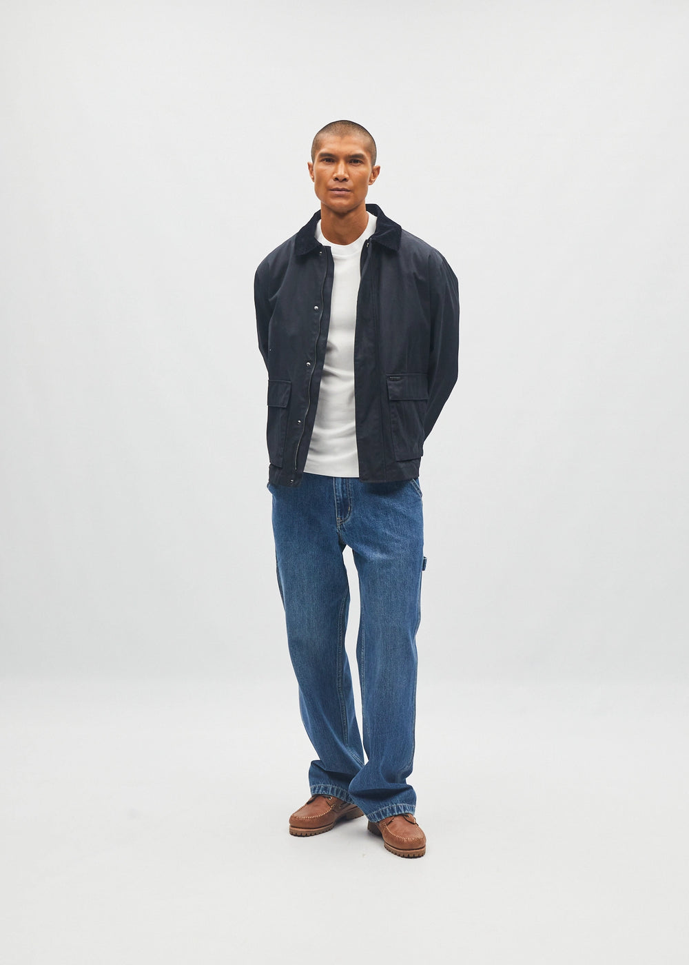 Jaxon Waxed Jacket Metro Navy