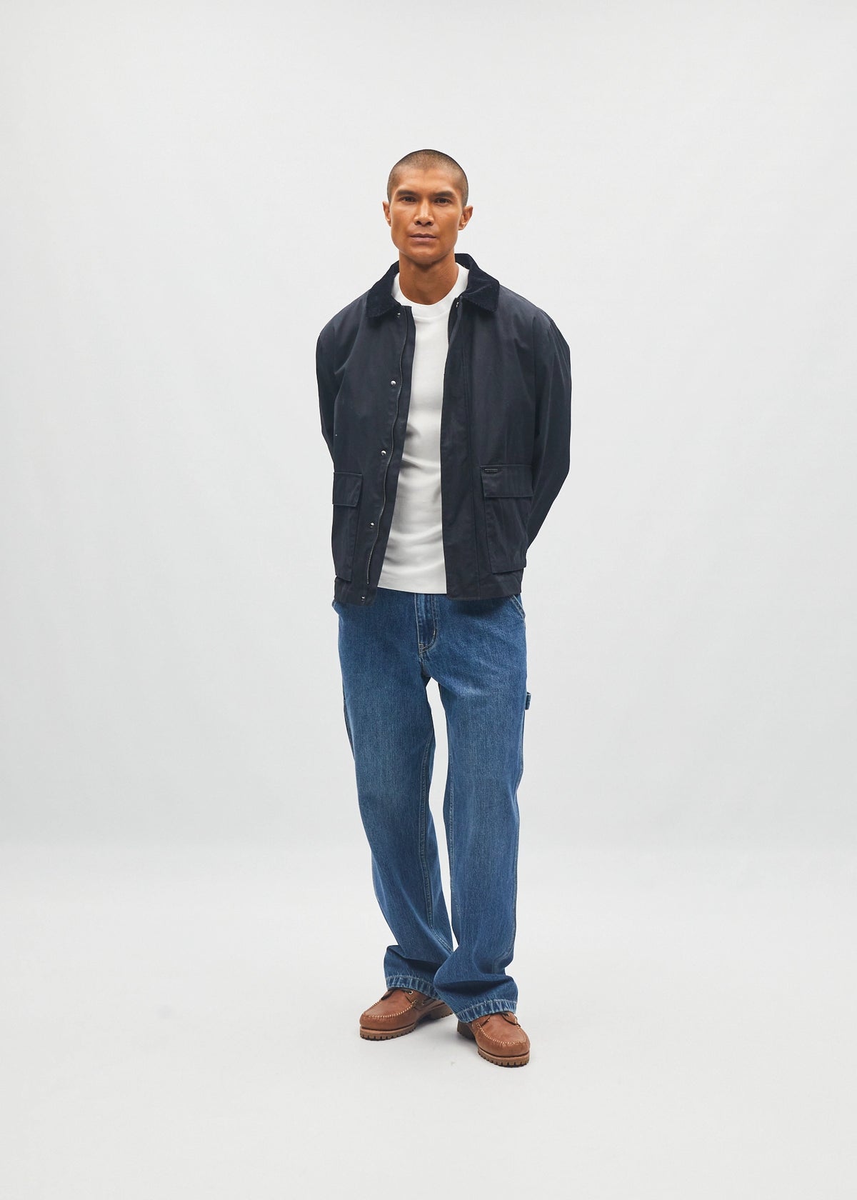 Jaxon Waxed Jacket Metro Navy