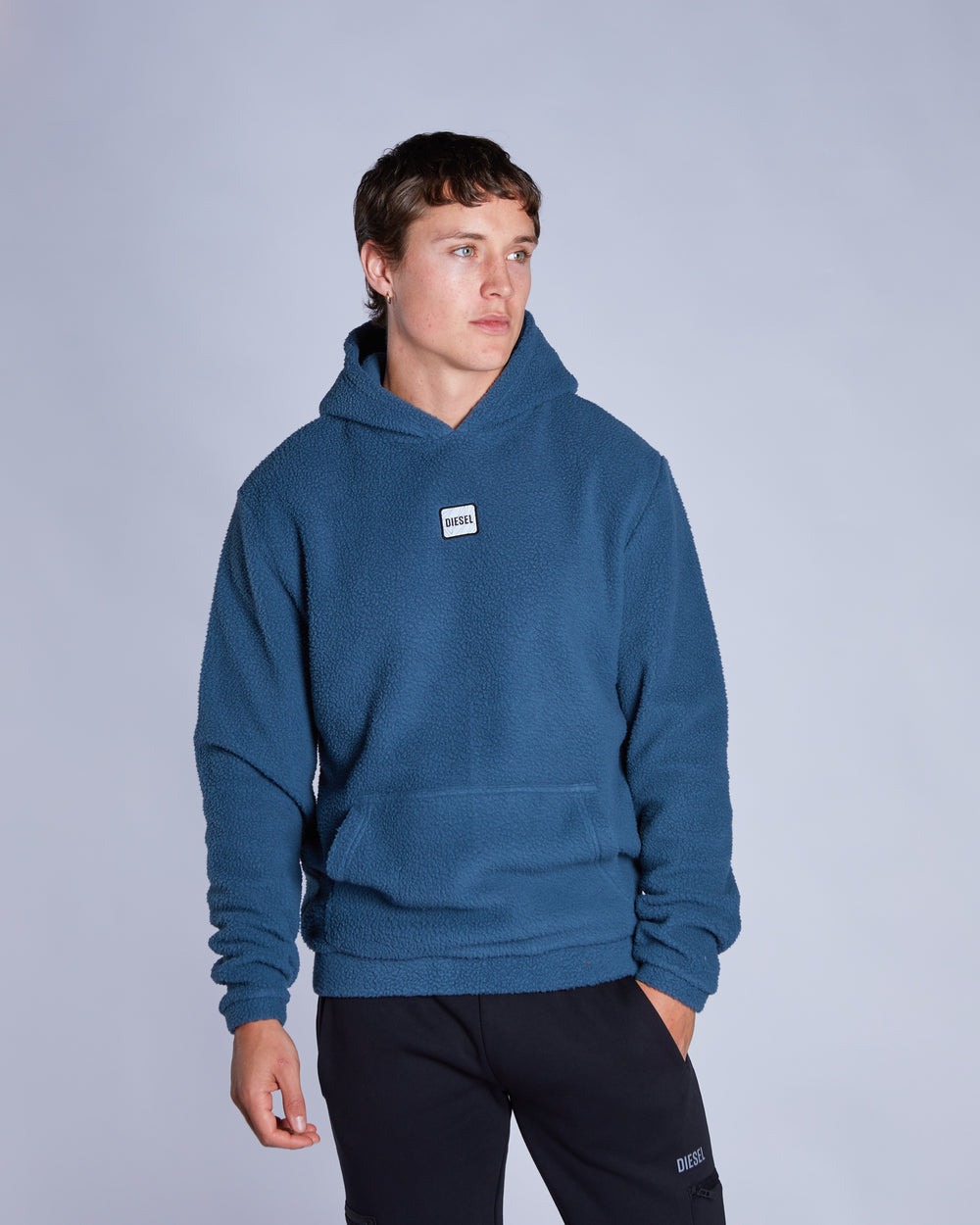 Bernardo Borg Fleece Hoodie Steel Blue