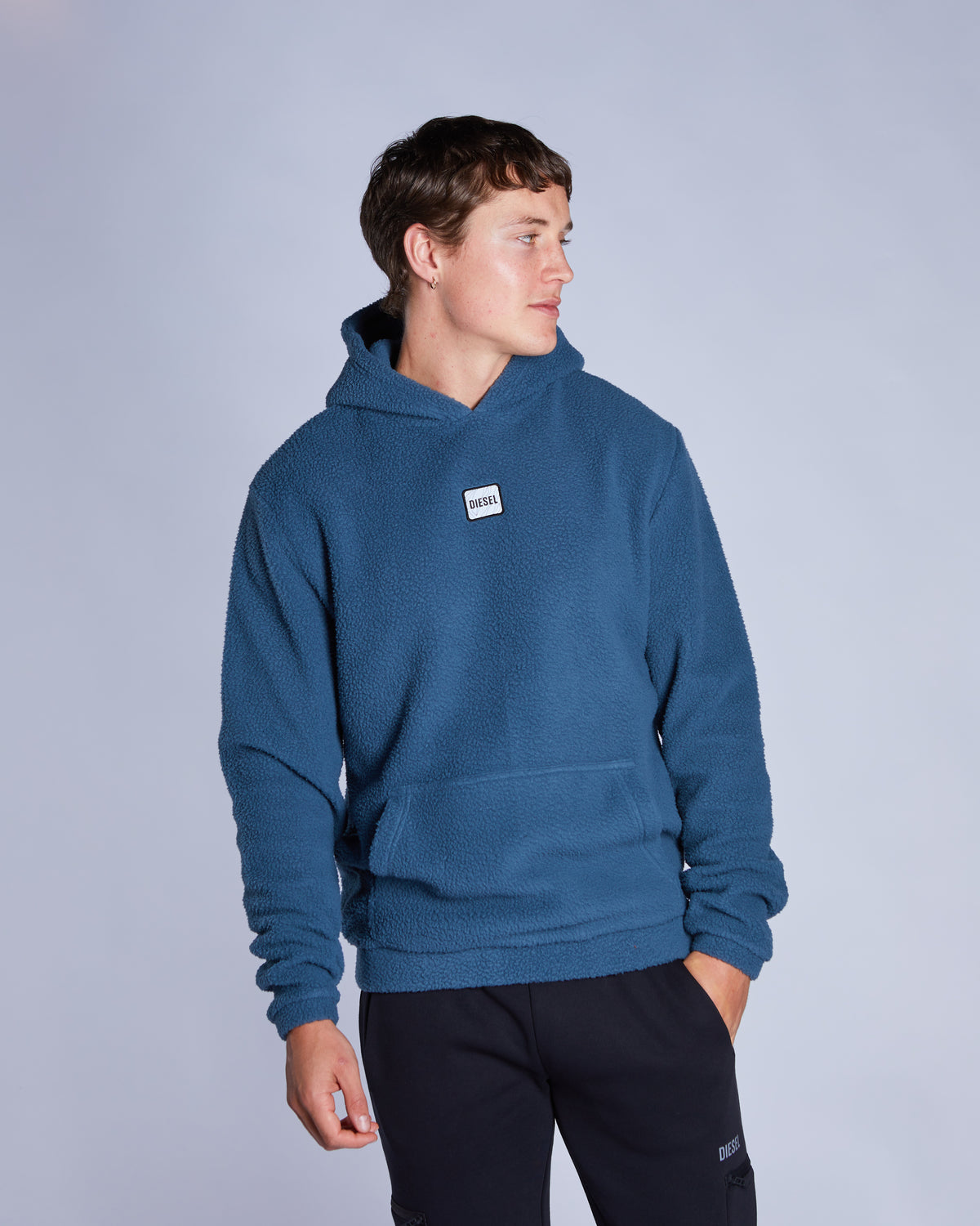 Bernardo Borg Fleece Hoodie Steel Blue