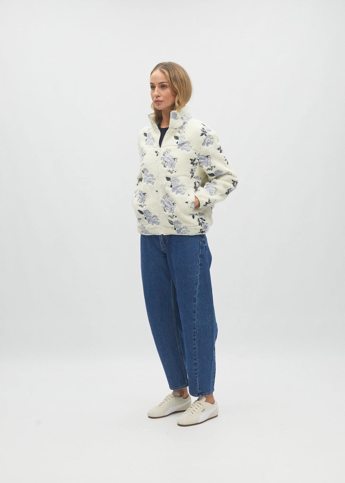 Bjork Borg Fleece Jacket Chalk