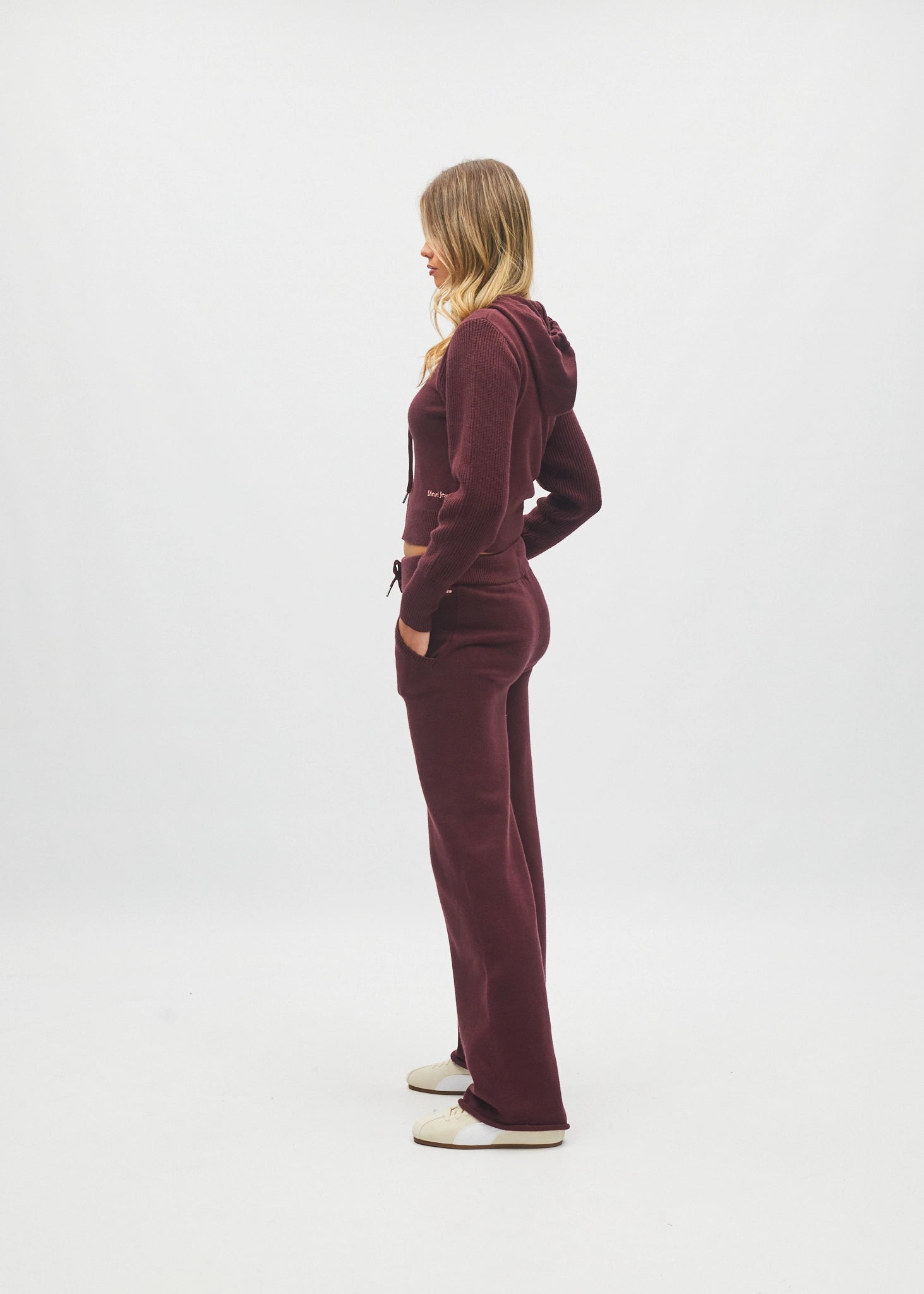 Blanche Knit Trouser Deep Cherry