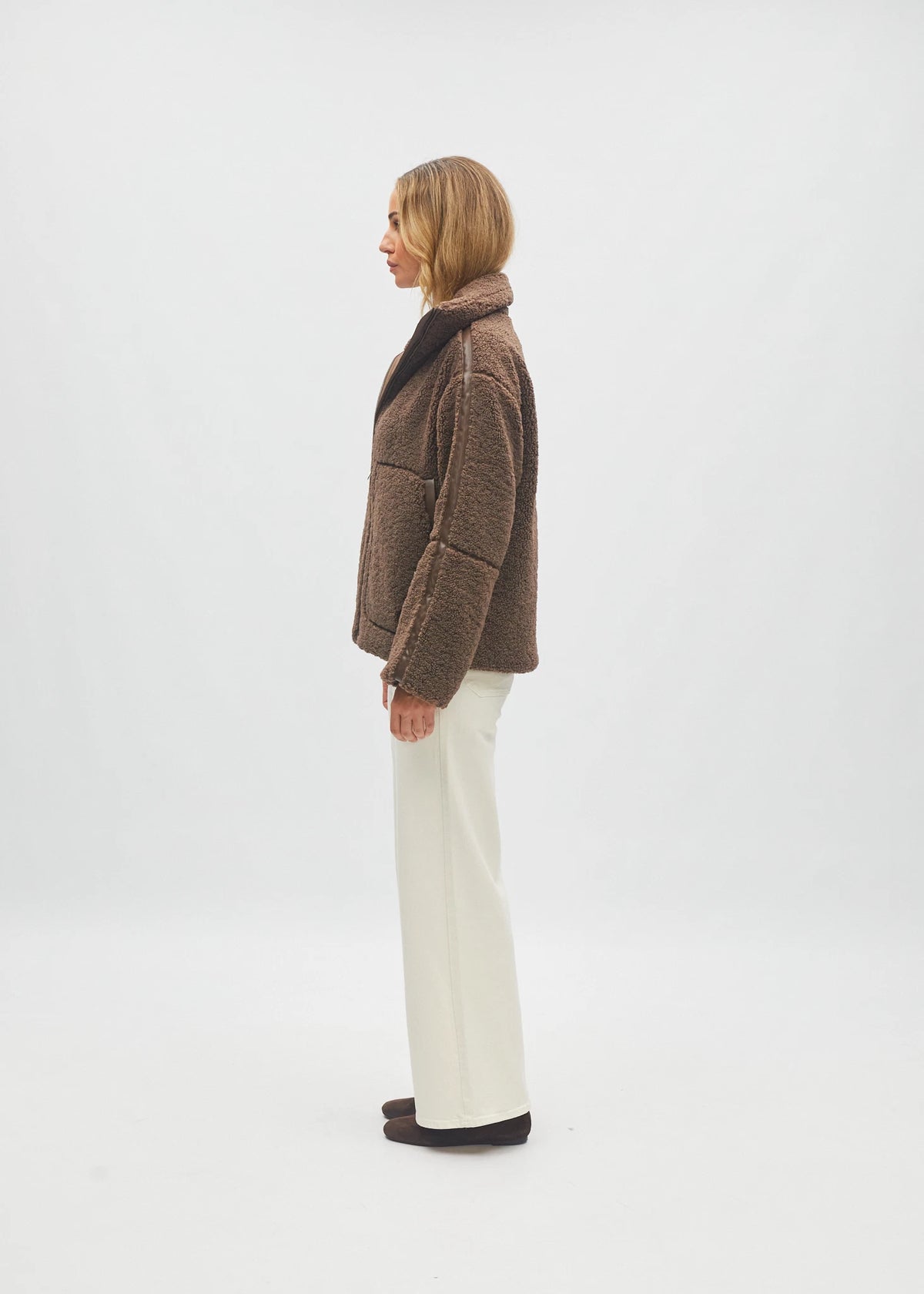 Brie Borg Fleece Jacket Pudding Brown