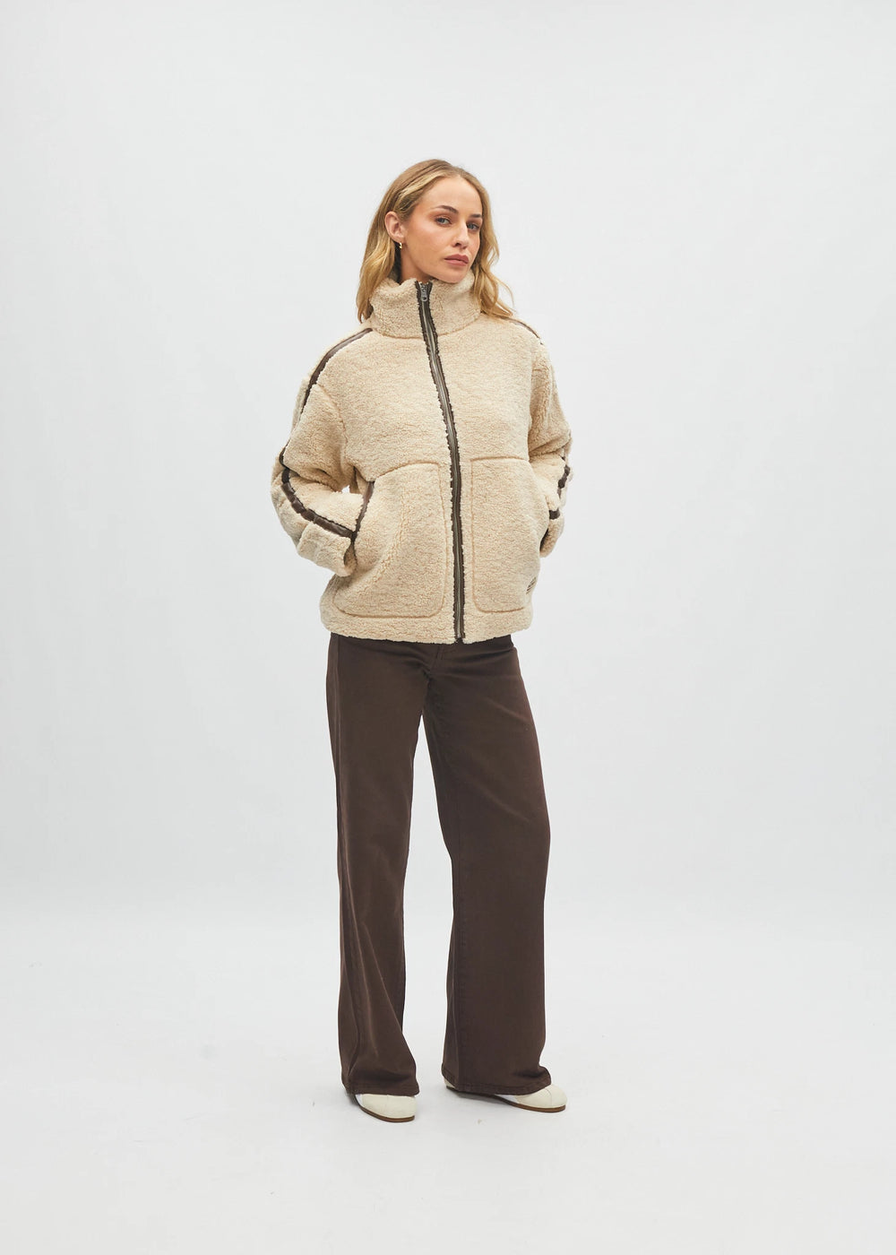 Brie Borg Fleece Jacket Ivory Cream