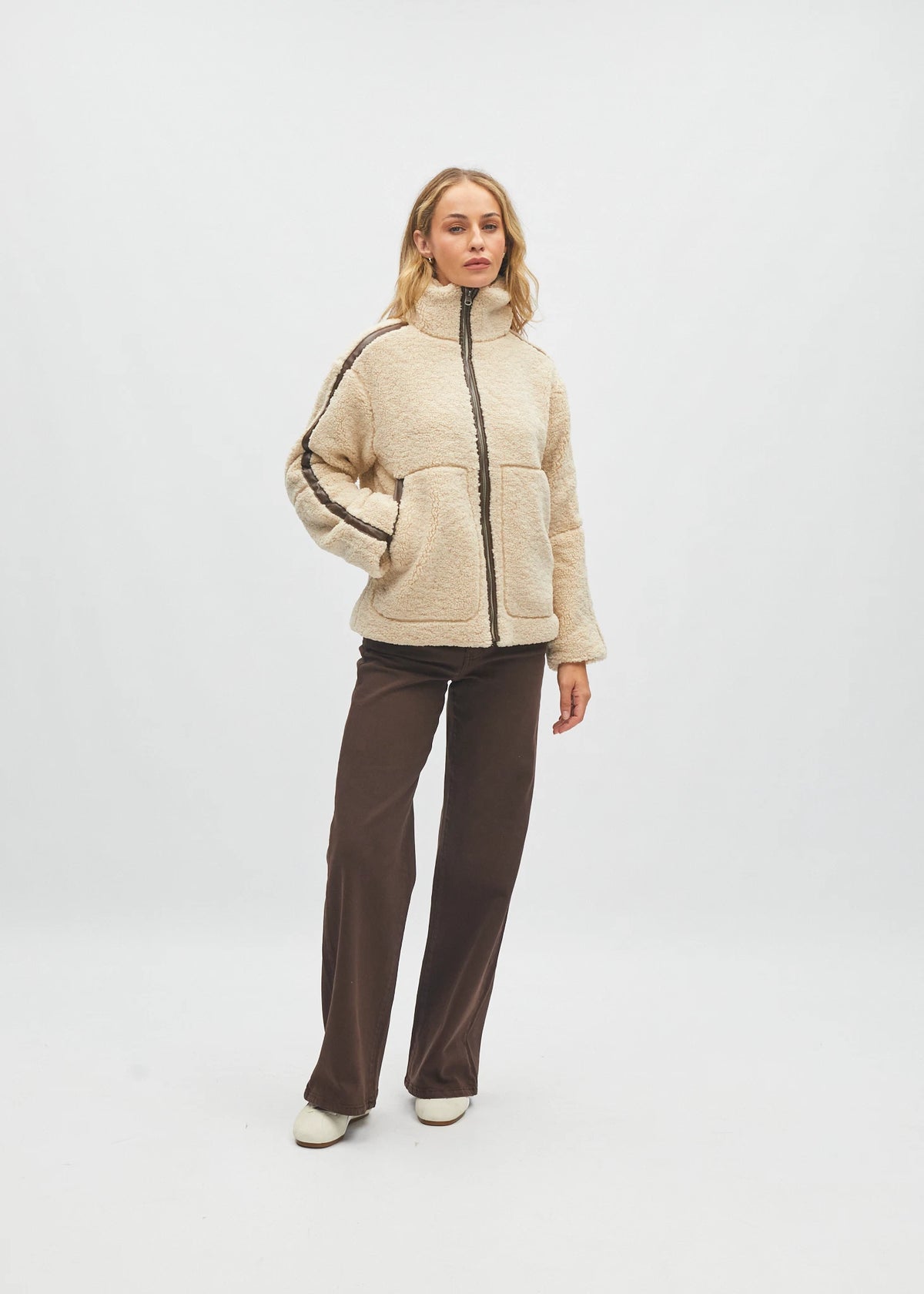 Brie Borg Fleece Jacket Ivory Cream