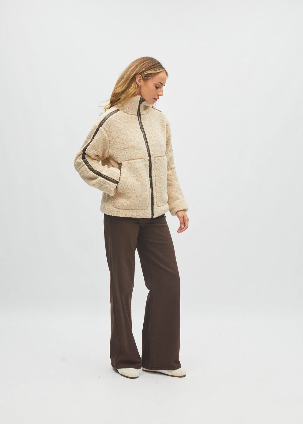Brie Borg Fleece Jacket Ivory Cream