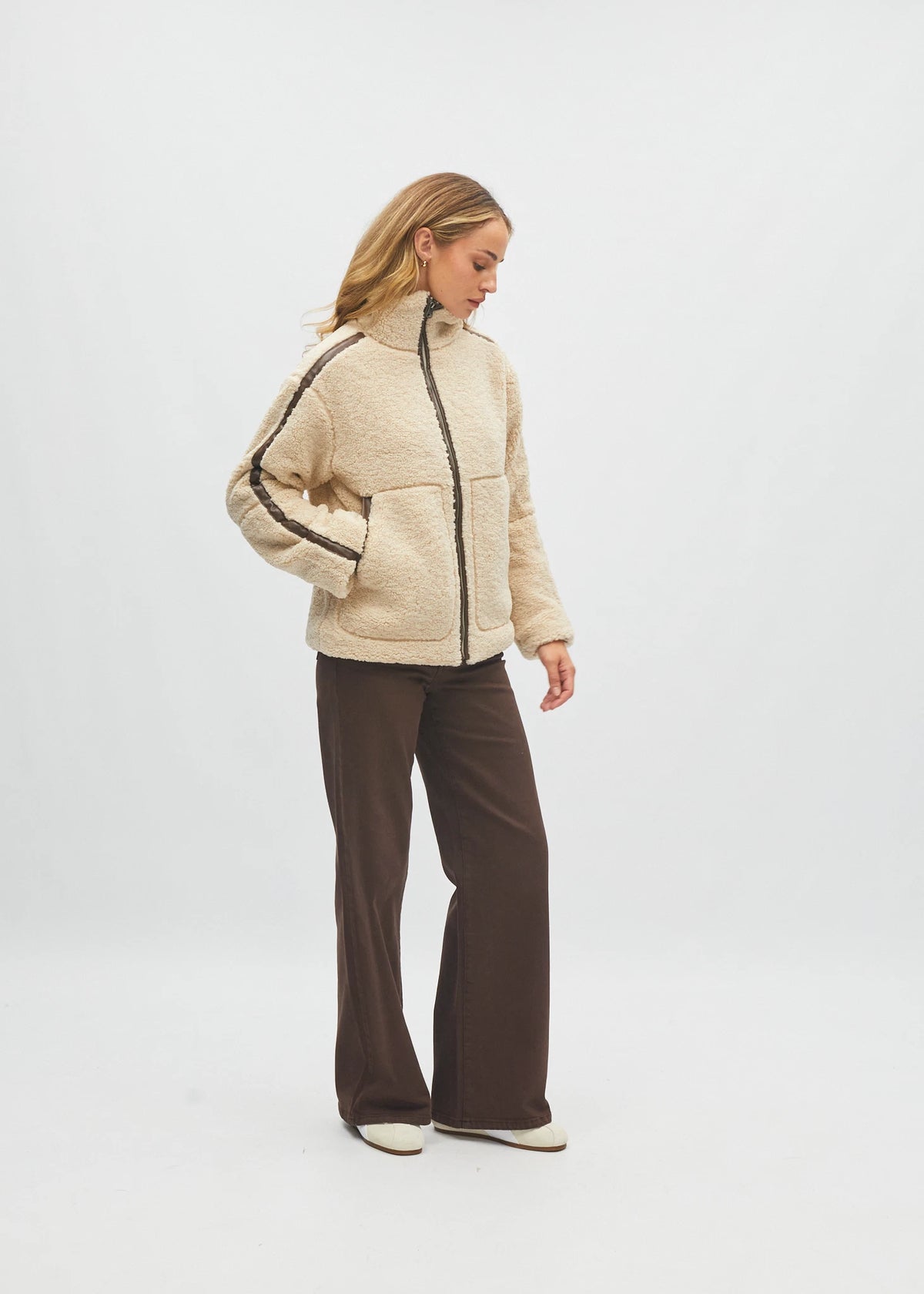 Brie Borg Fleece Jacket Ivory Cream