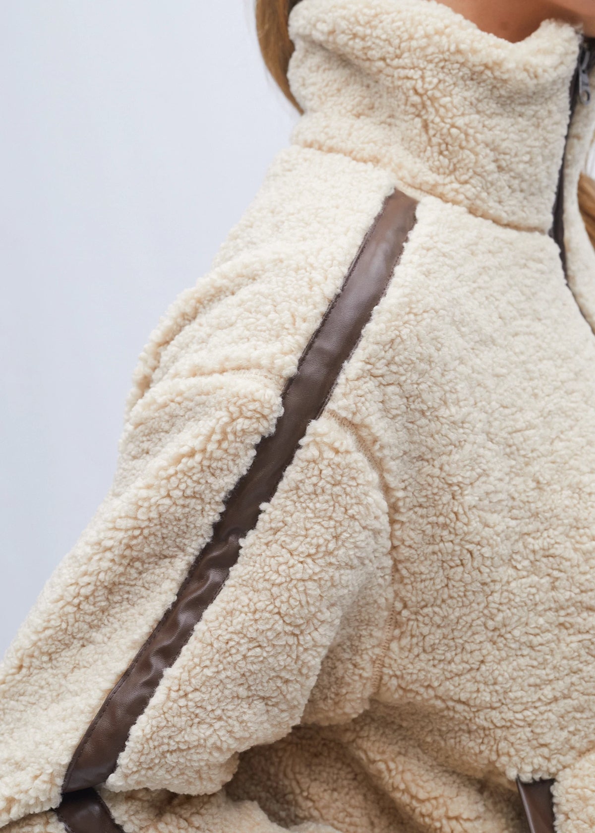 Brie Borg Fleece Jacket Ivory Cream