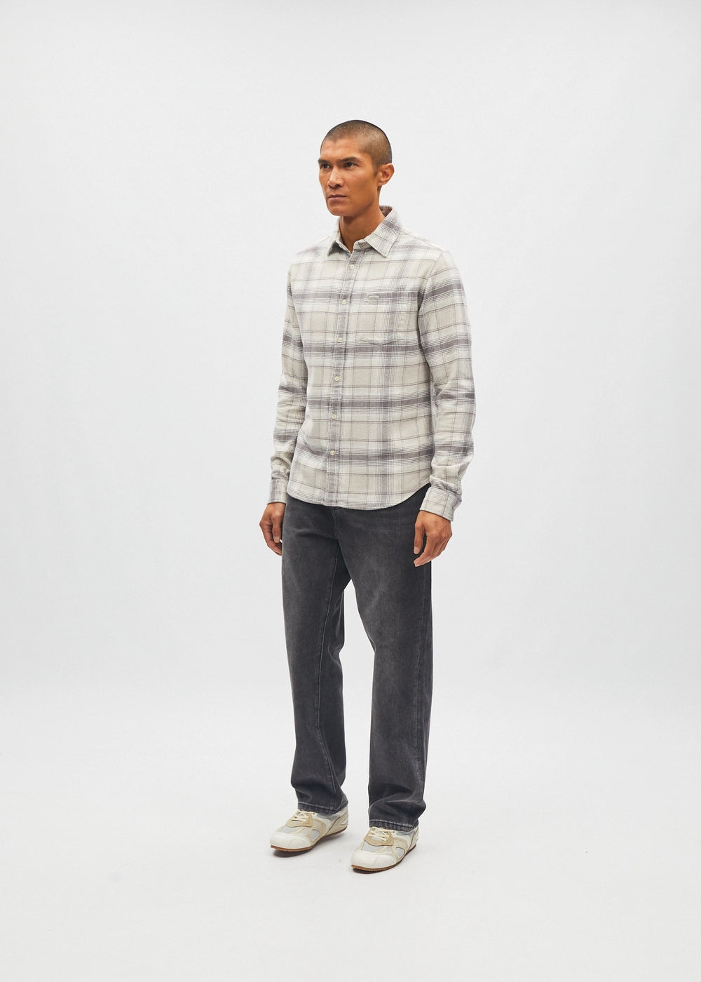 Bruce Check Shirt Smoke Grey