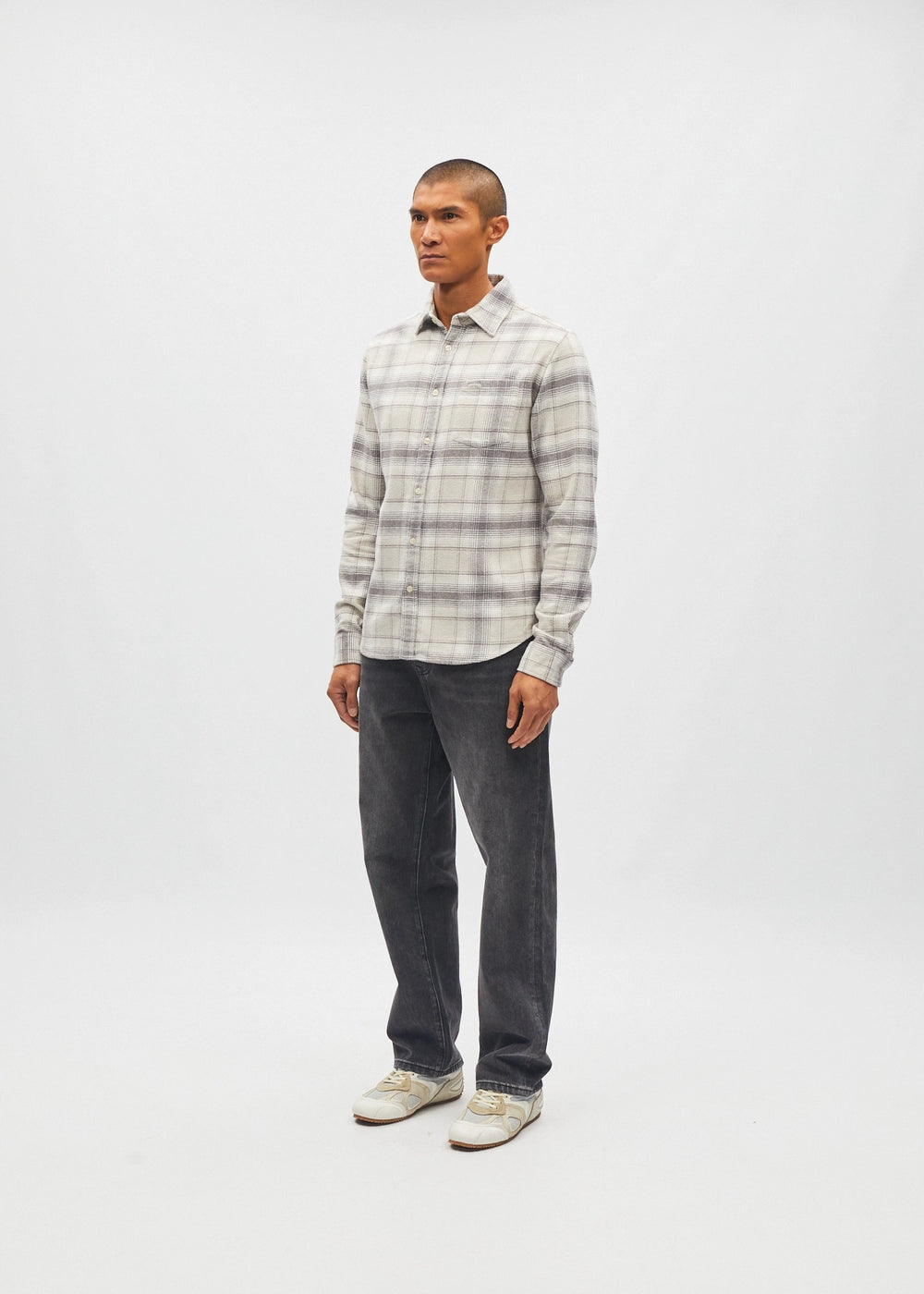 Bruce Check Shirt Smoke Grey