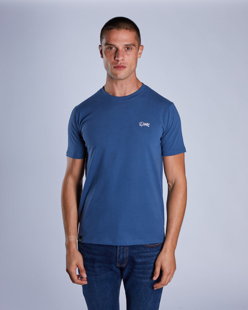 Basic Caden O Neck Tee Falcon Blue