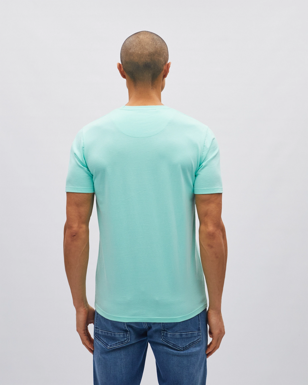 Basic Caden O Neck Tee Mint Cream