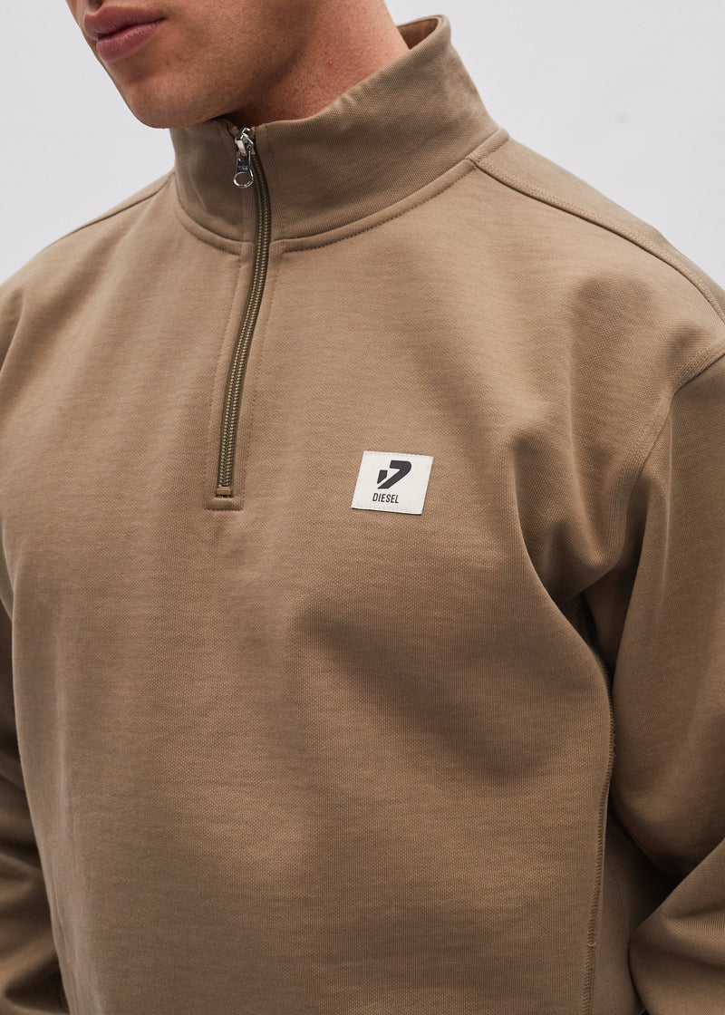 Conrad Half Zip Walnut Bark