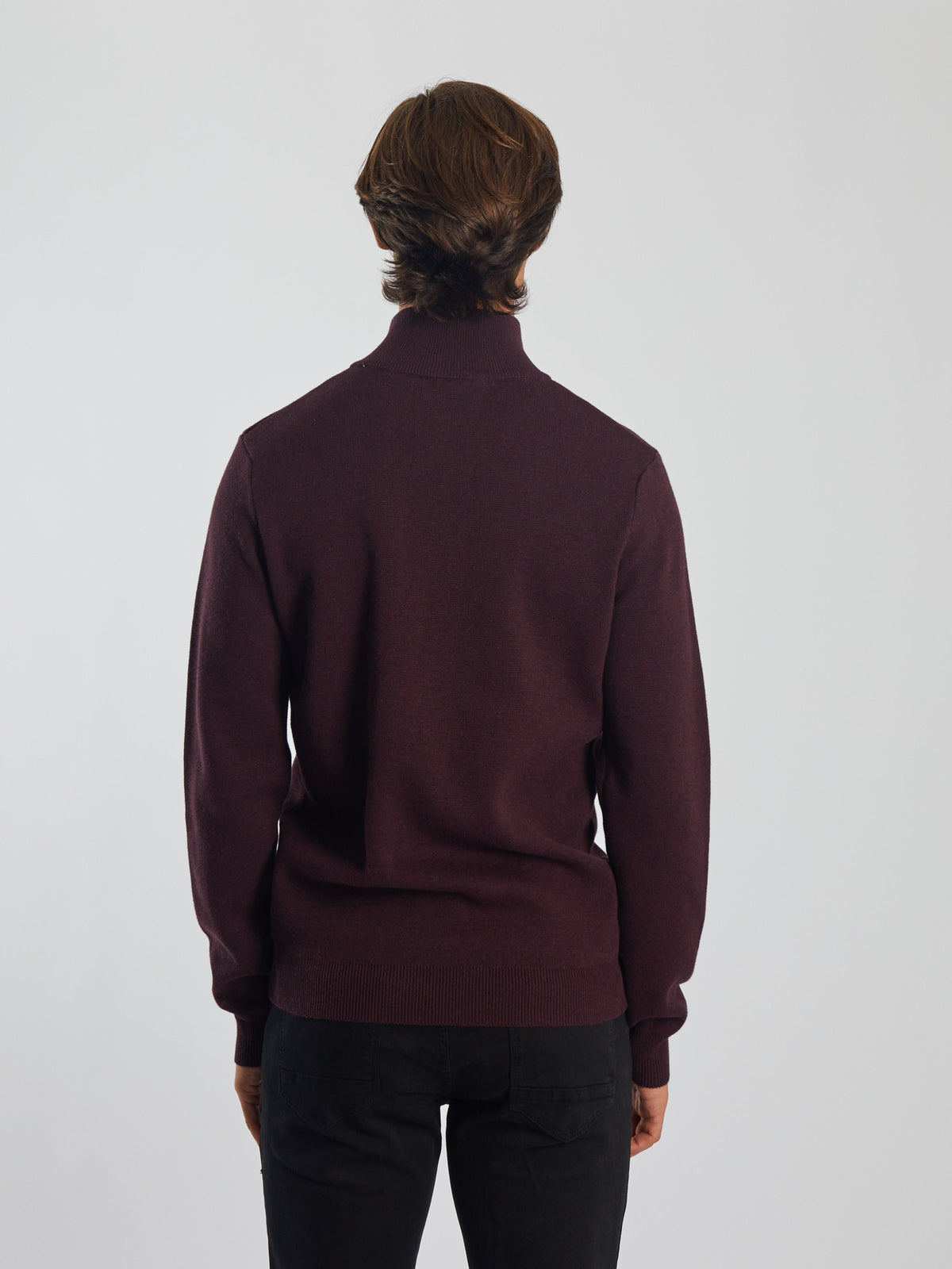 Colter Half Zip Wine Port Marl