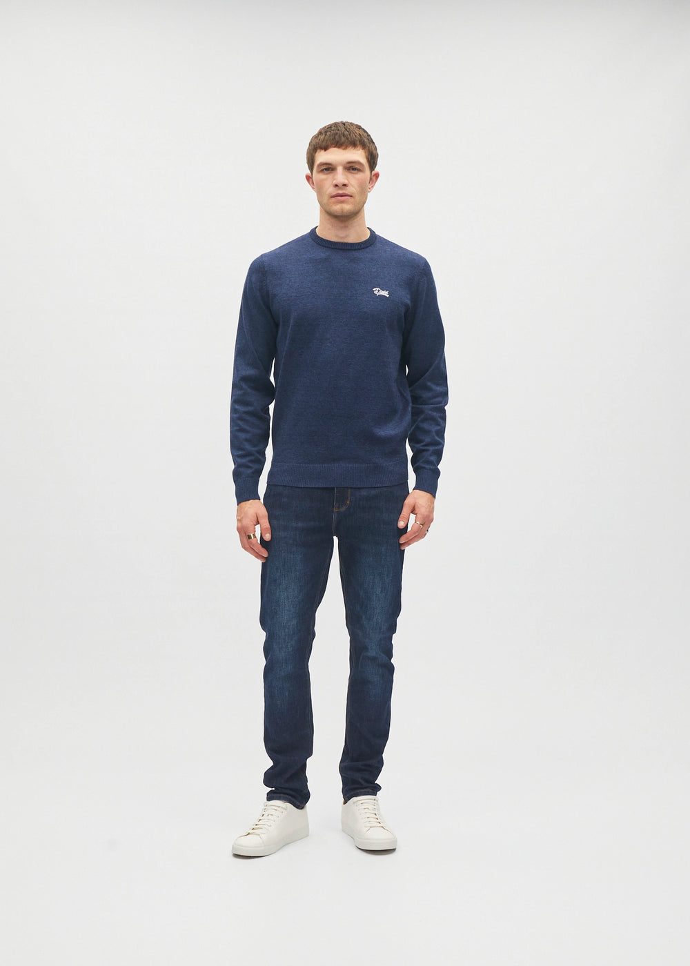 Bastian Round Neck Space Blue Marl