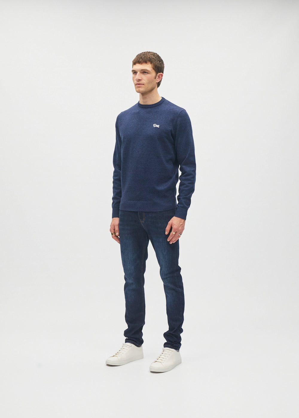 Bastian Round Neck Space Blue Marl