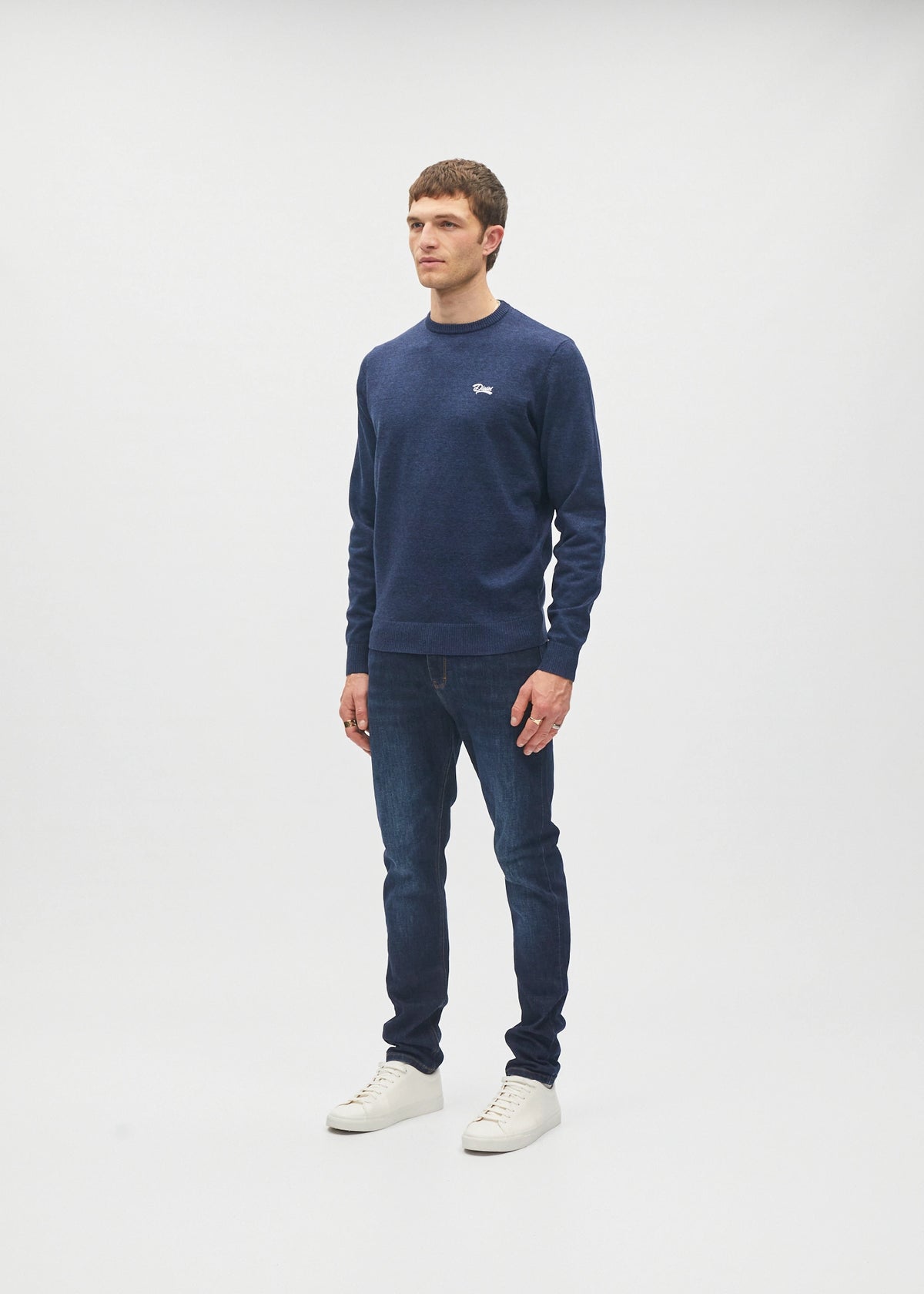 Bastian Round Neck Space Blue Marl