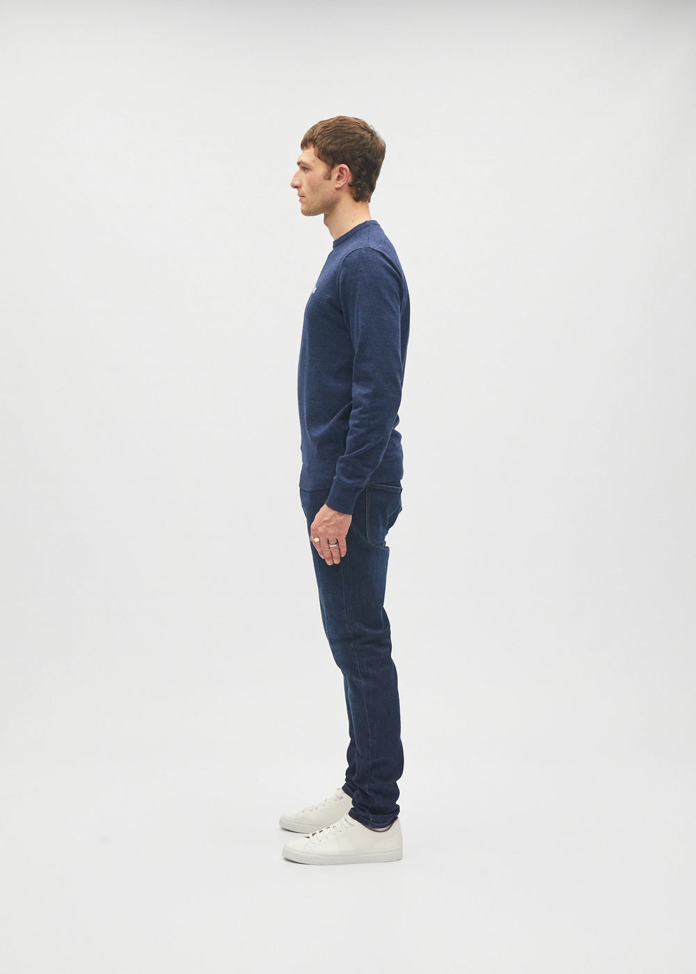 Bastian Round Neck Space Blue Marl