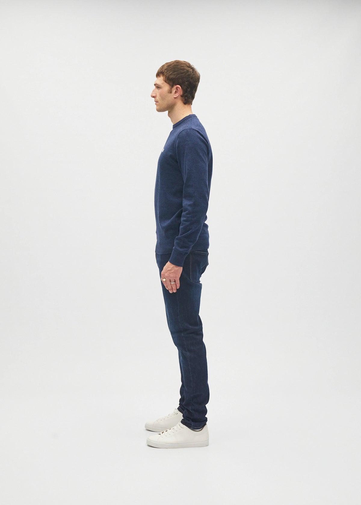Bastian Round Neck Space Blue Marl