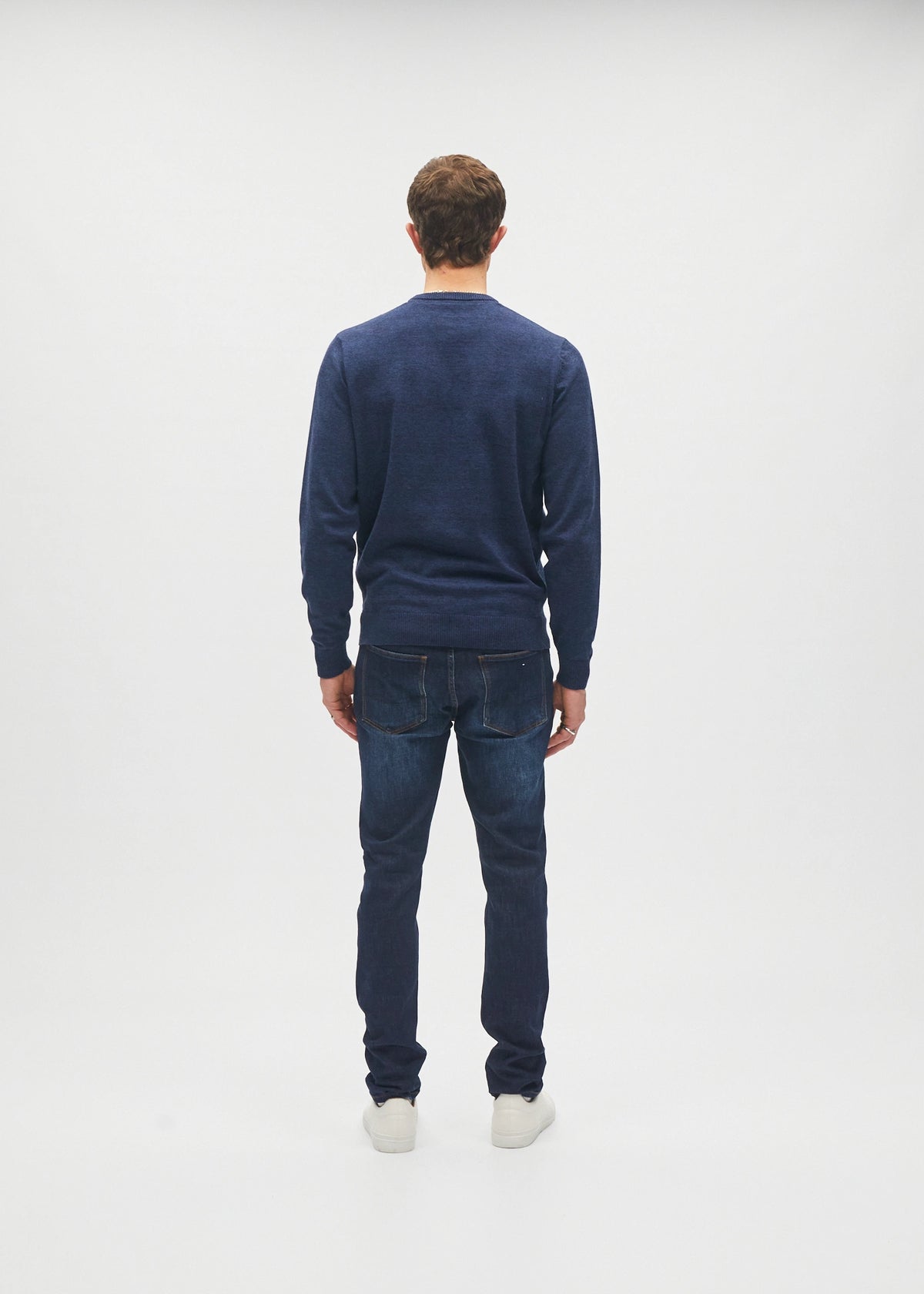 Bastian Round Neck Space Blue Marl