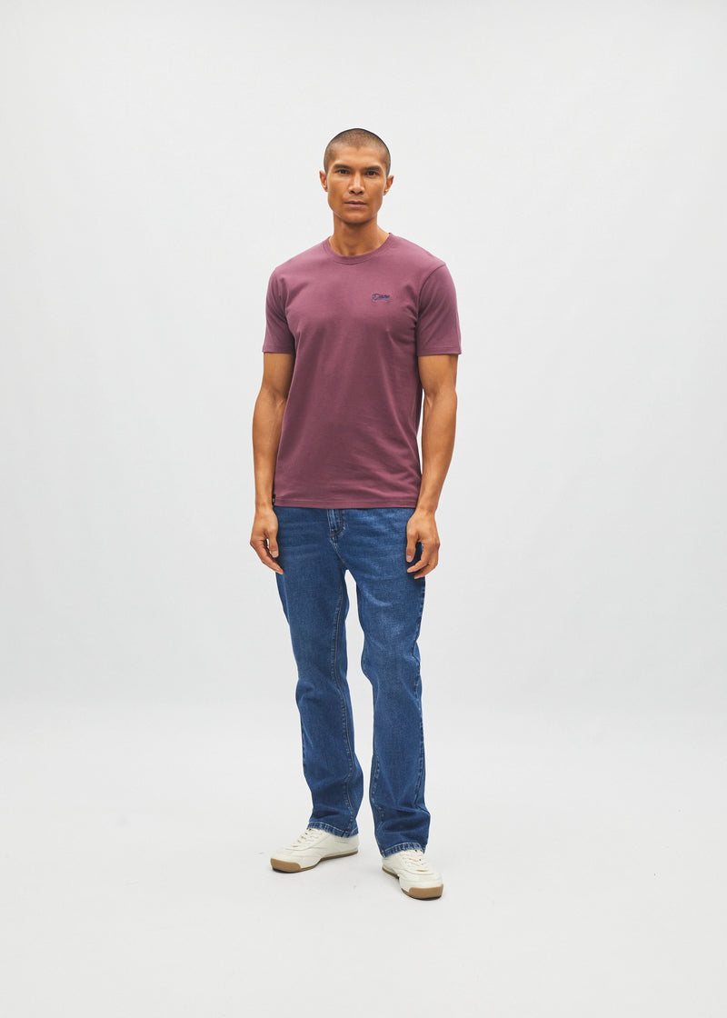 Basic Caden O Neck Tee Muted Mauve