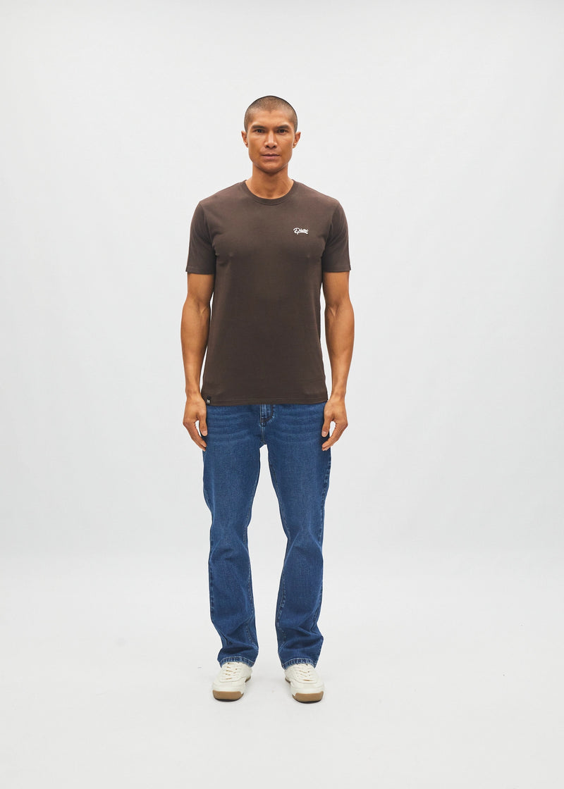 Basic Caden O Neck Tee Dark Chocolate