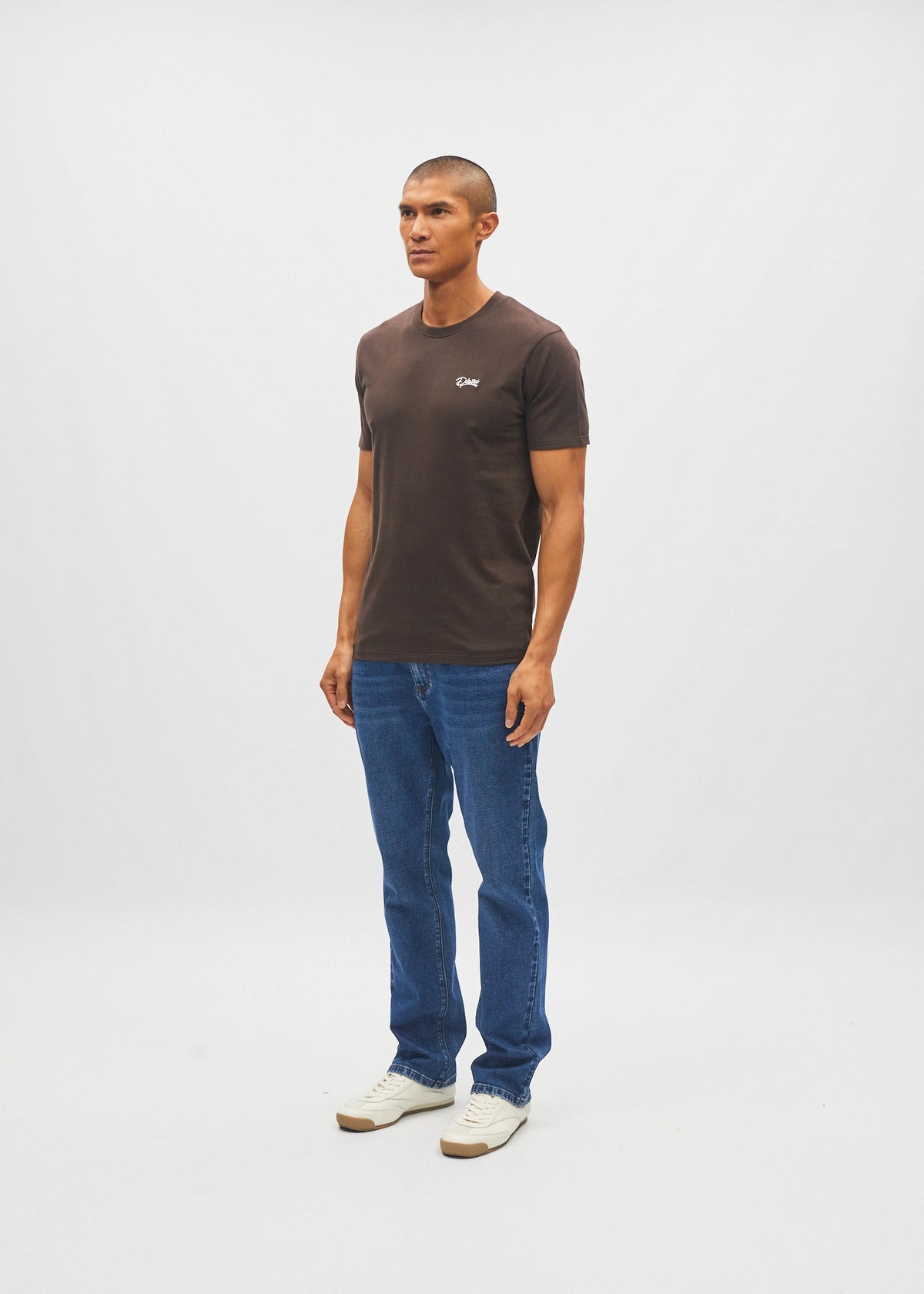 Basic Caden O Neck Tee Dark Chocolate