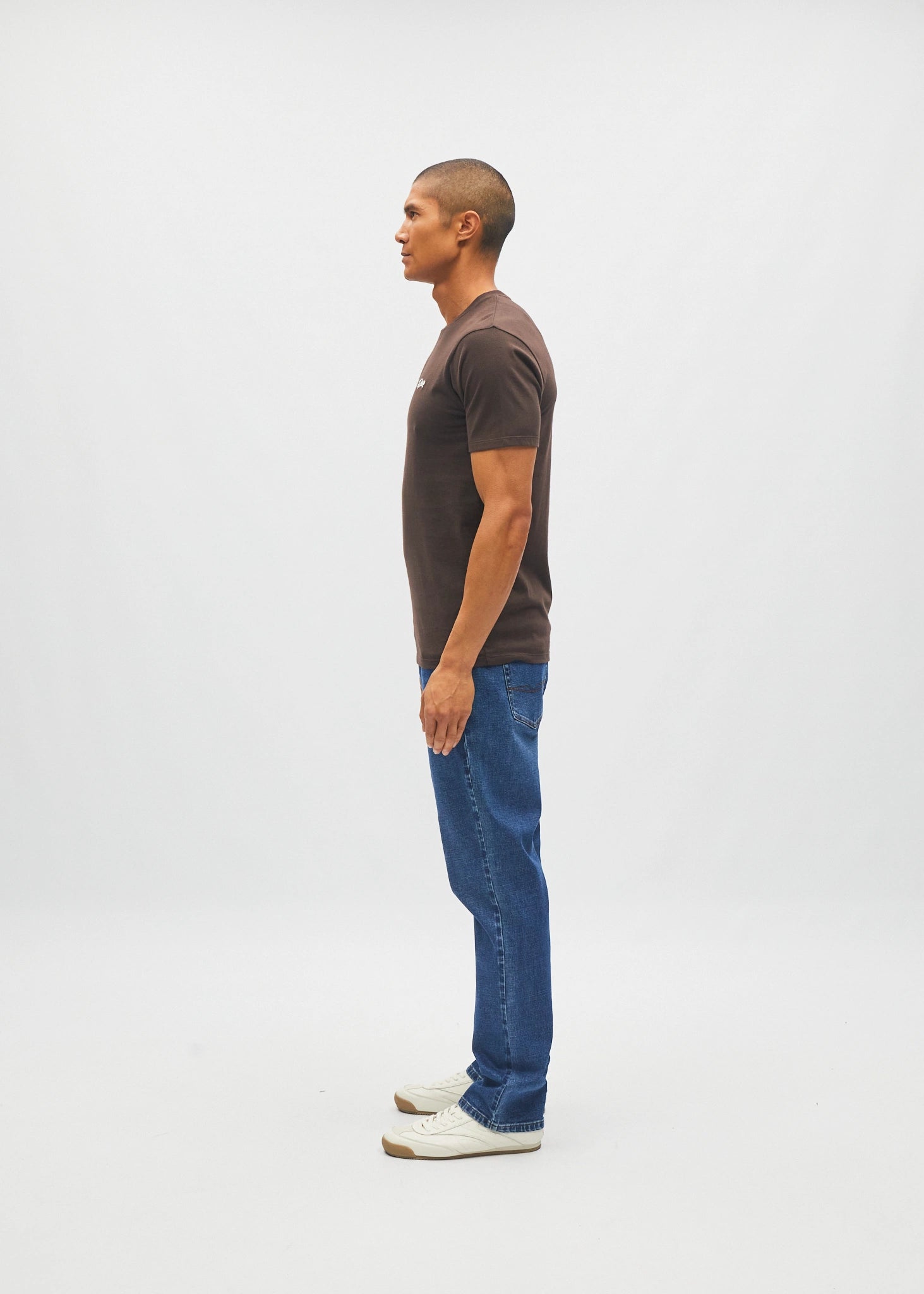 Basic Caden O Neck Tee Dark Chocolate
