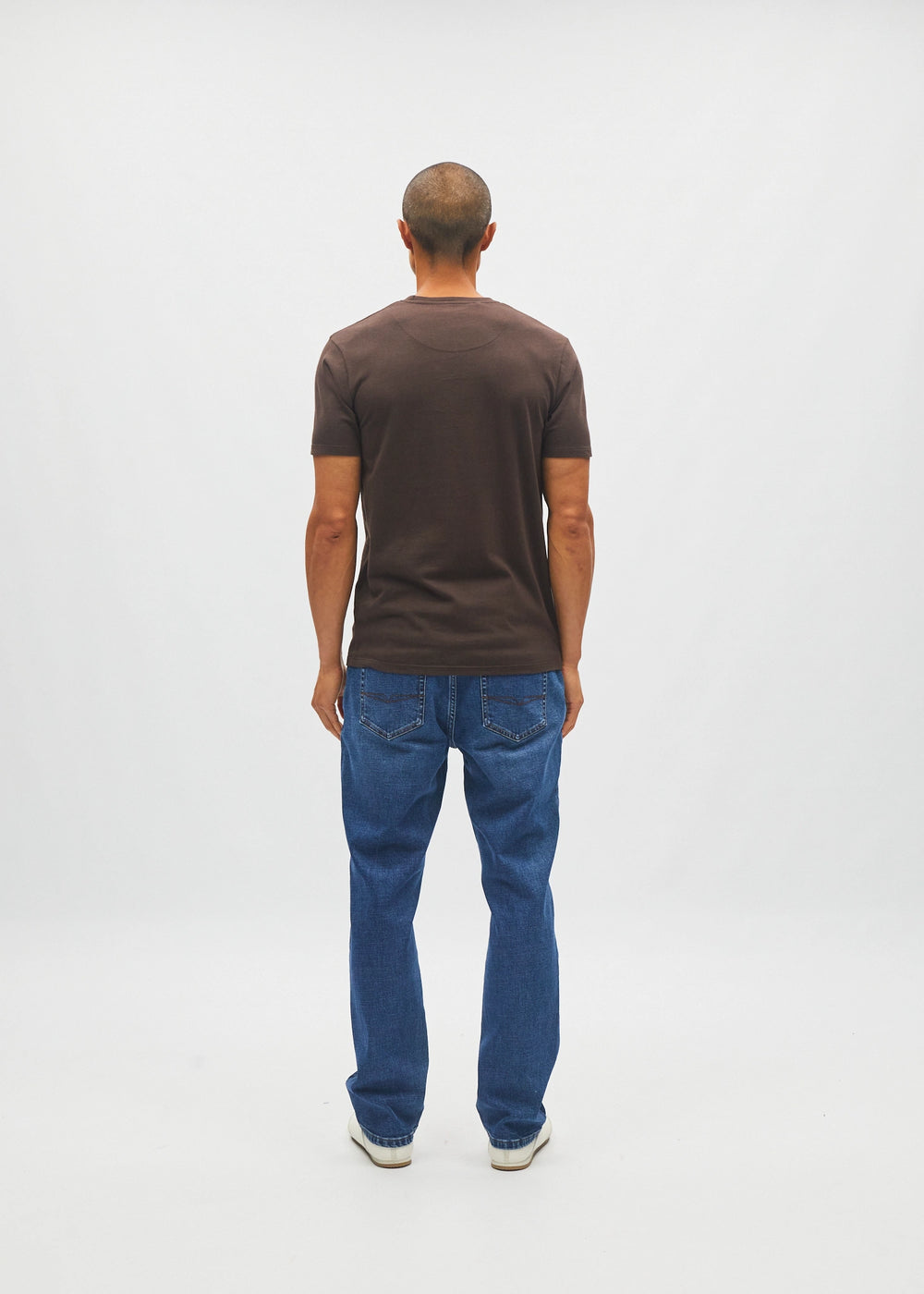 Basic Caden O Neck Tee Dark Chocolate