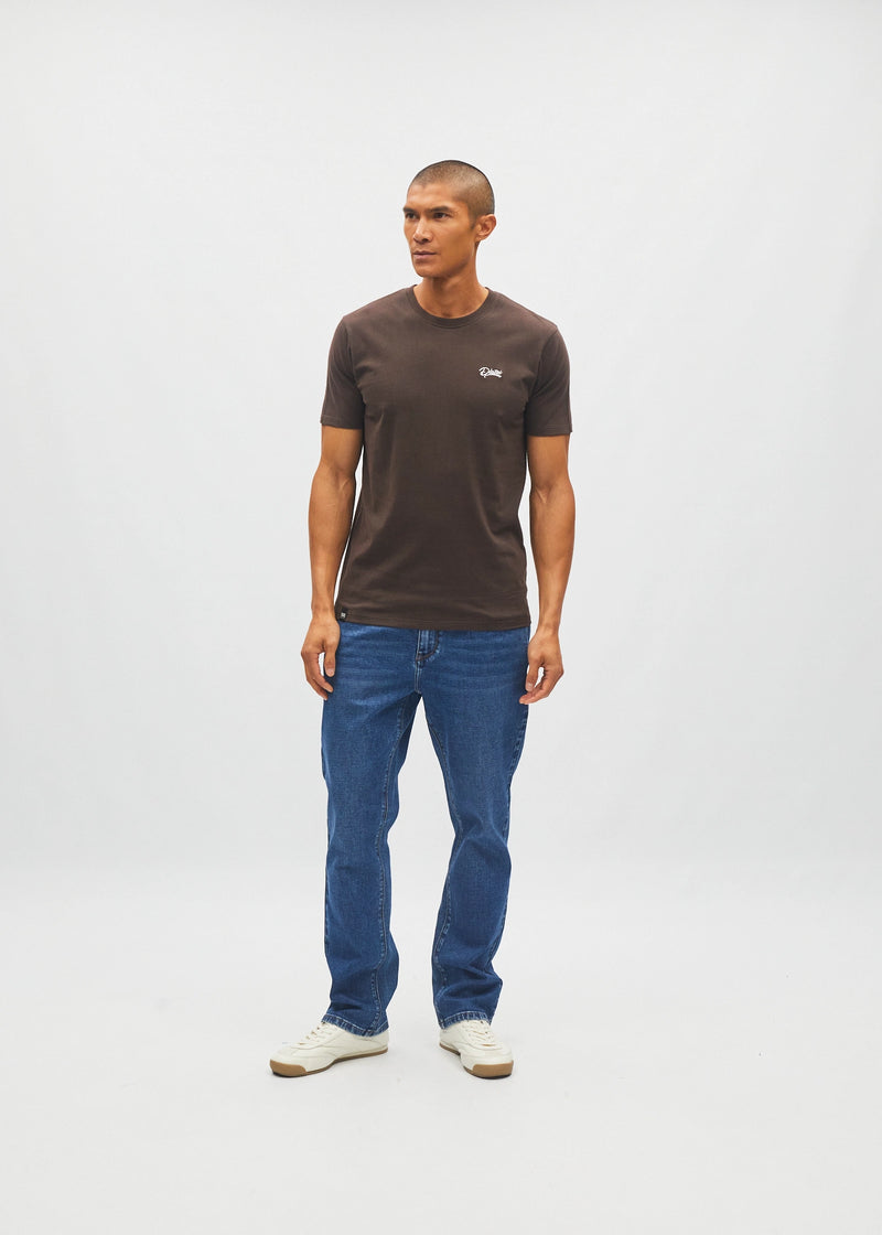 Basic Caden O Neck Tee Dark Chocolate