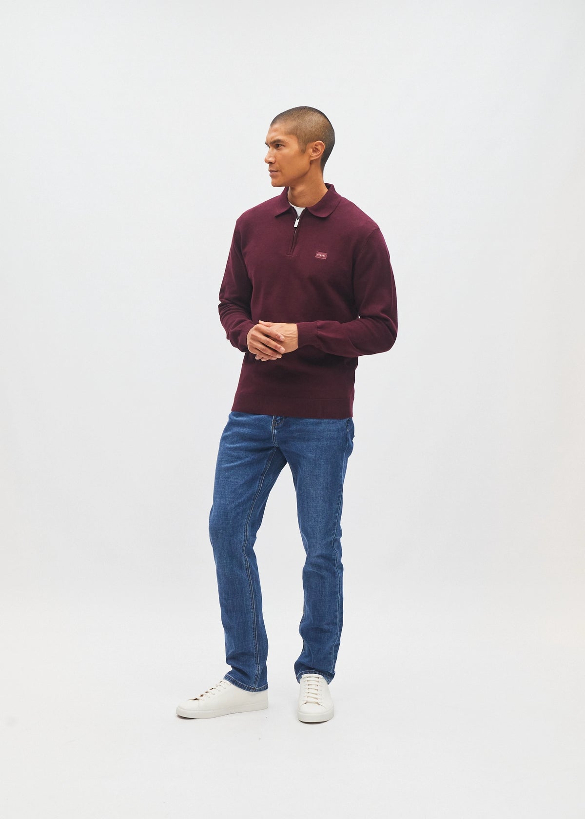 Dino Knit Polo Deep Burgundy