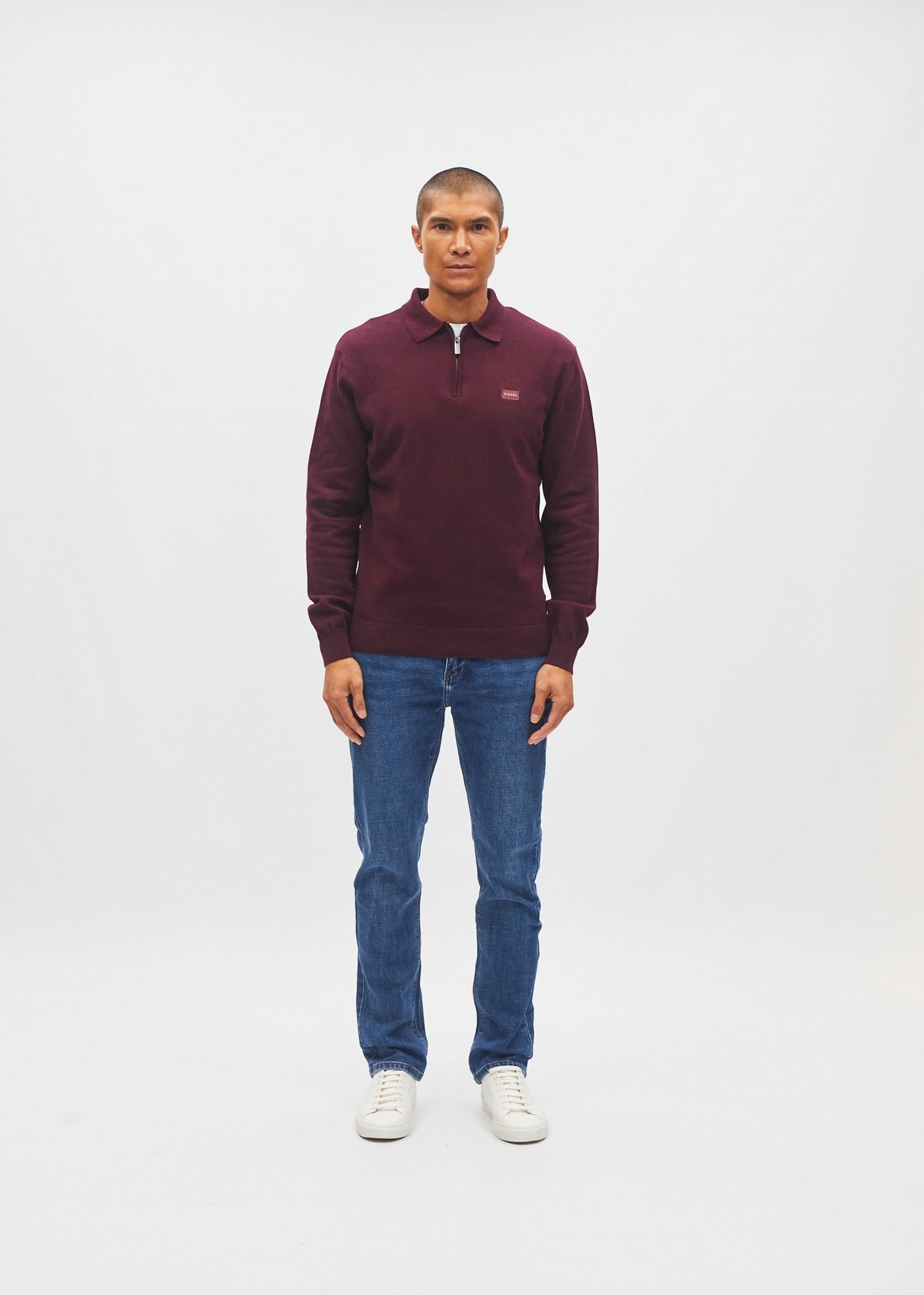 Dino Knit Polo Deep Burgundy