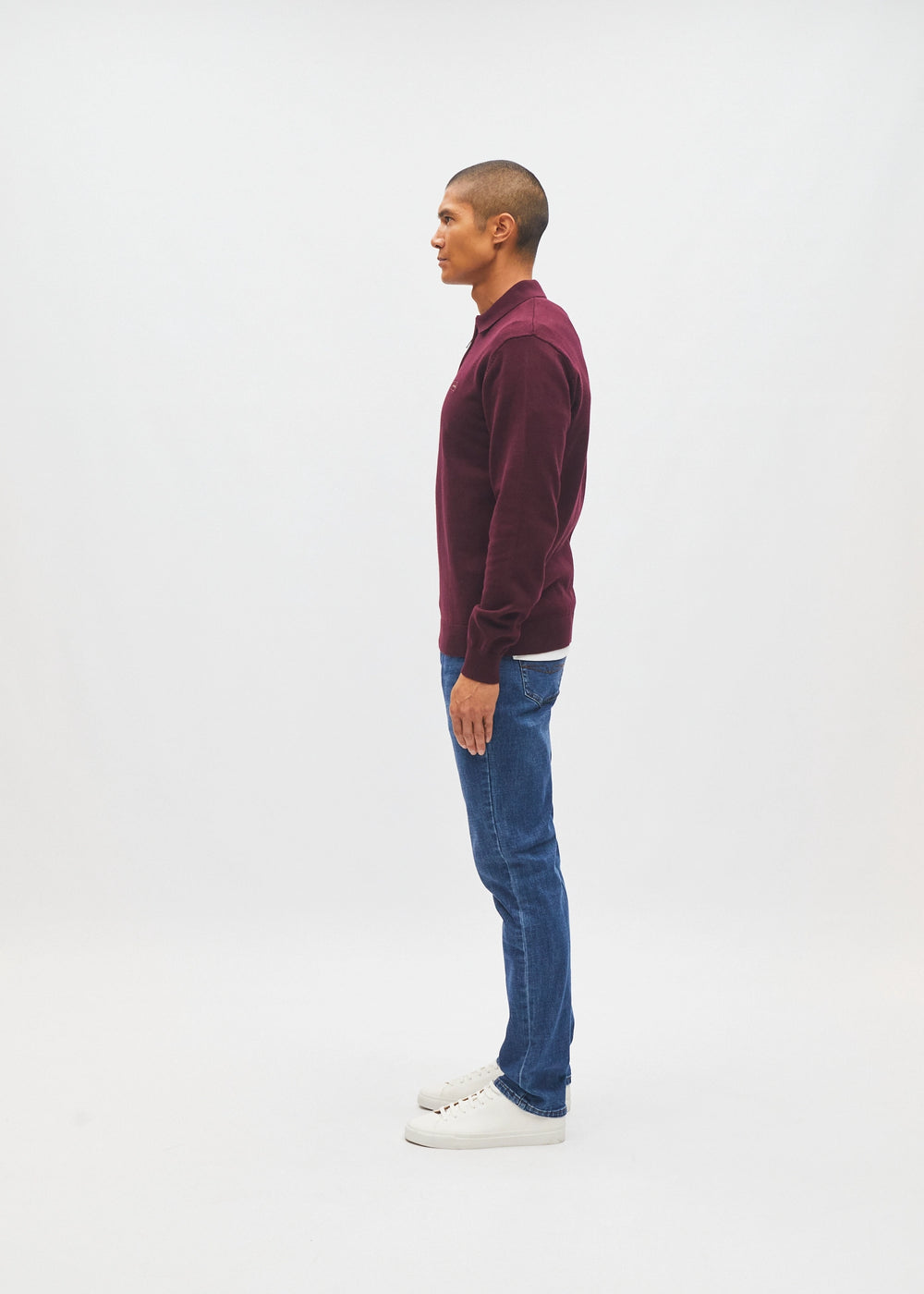 Dino Knit Polo Deep Burgundy