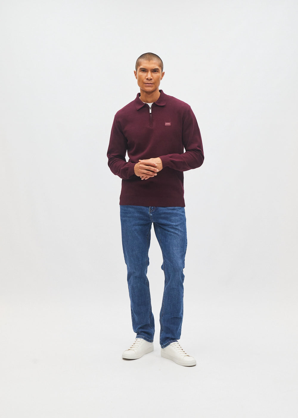 Dino Knit Polo Deep Burgundy