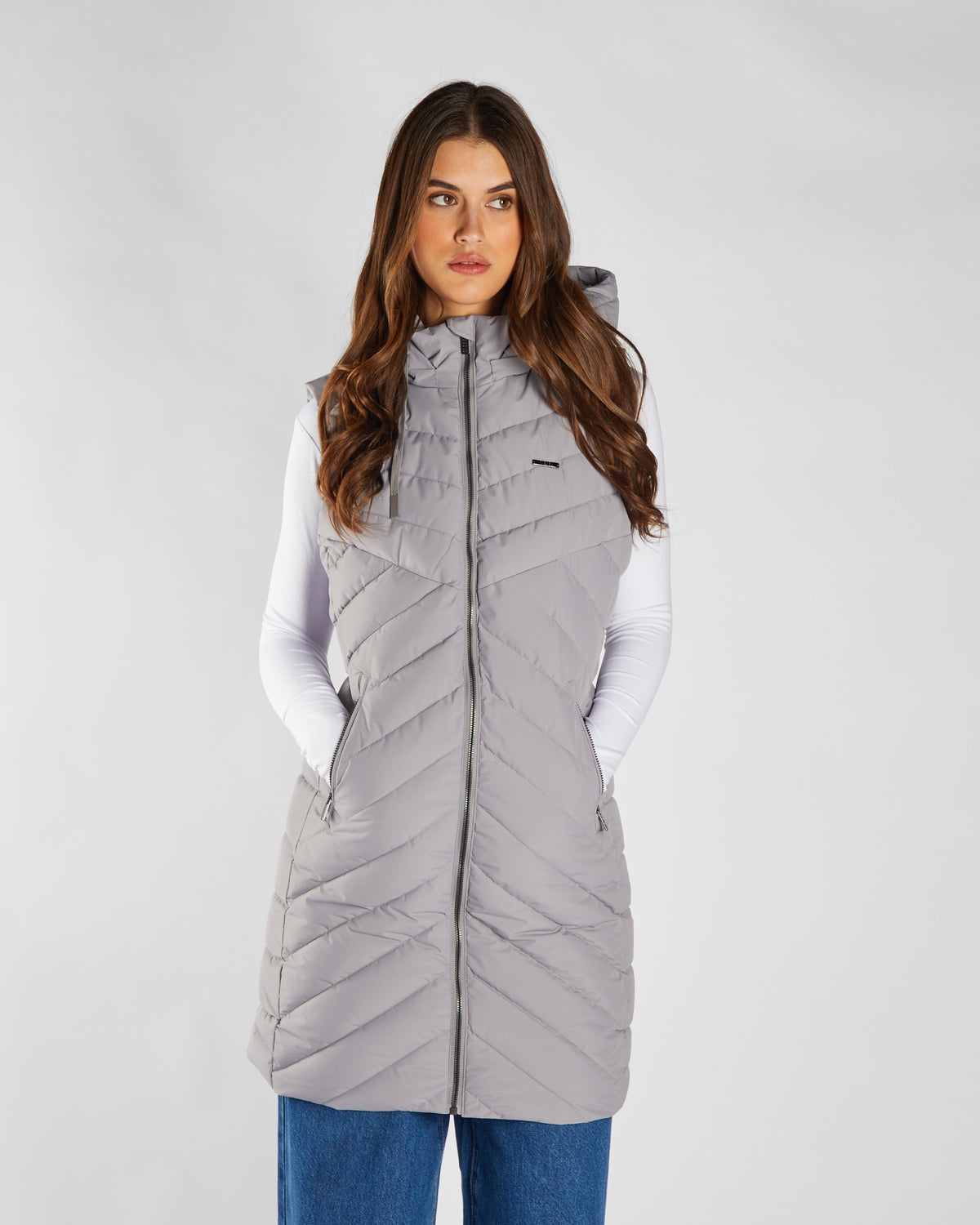 Flor Gilet Grey Blue