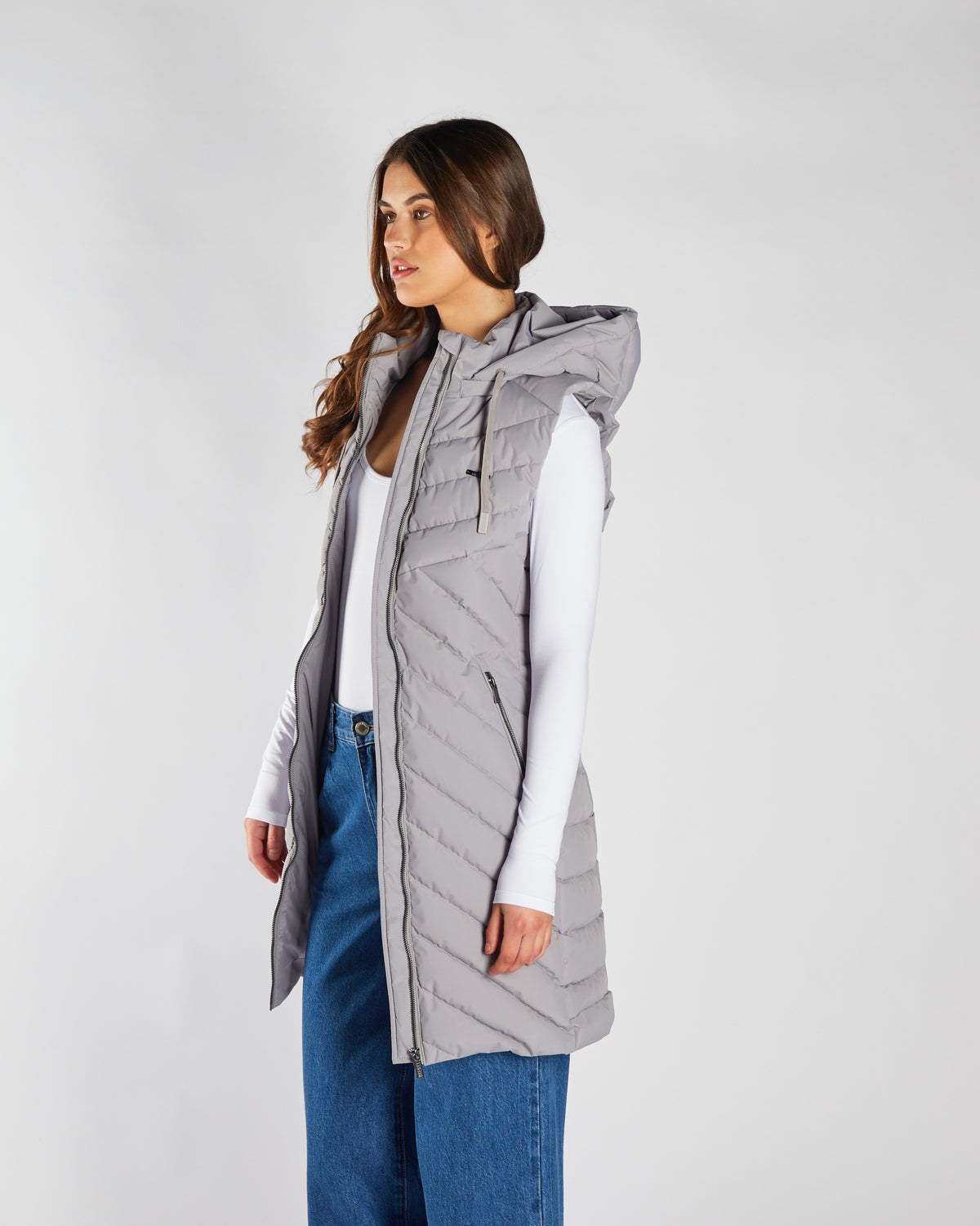 Flor Gilet Grey Blue