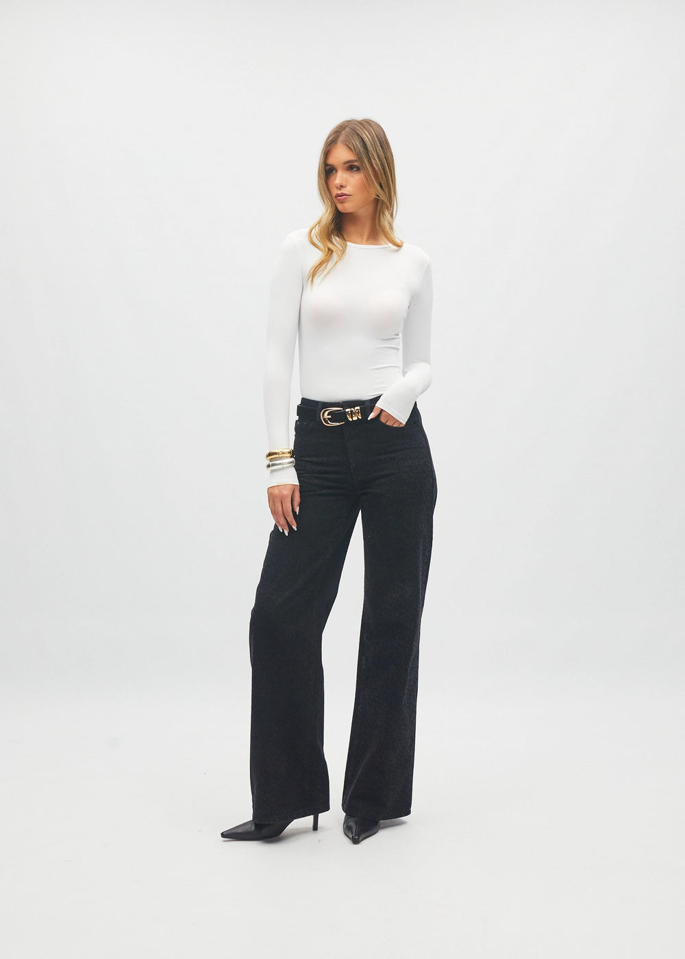 Paris Wide Leg Black Leopard Print