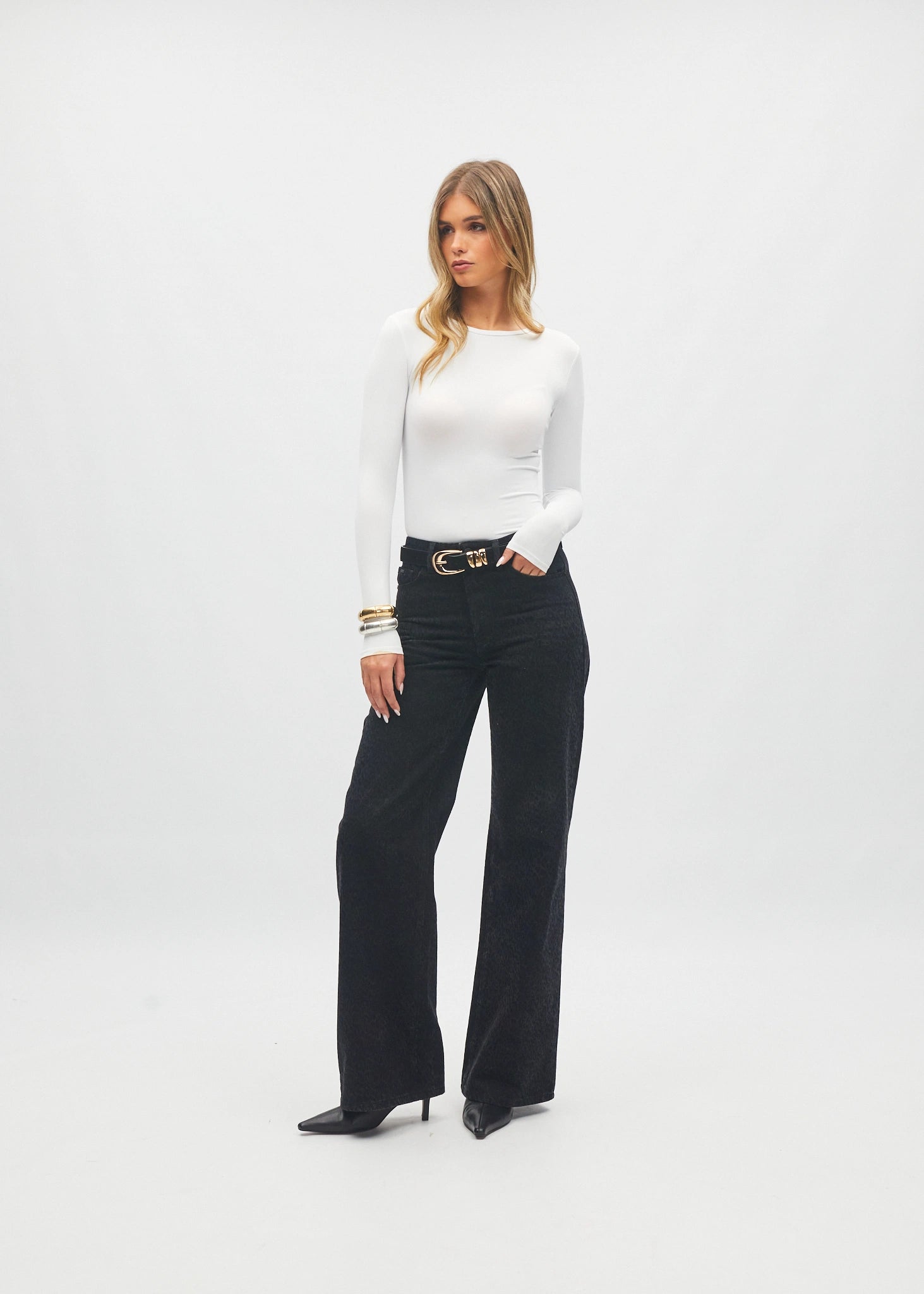 Paris Wide Leg Black Leopard Print
