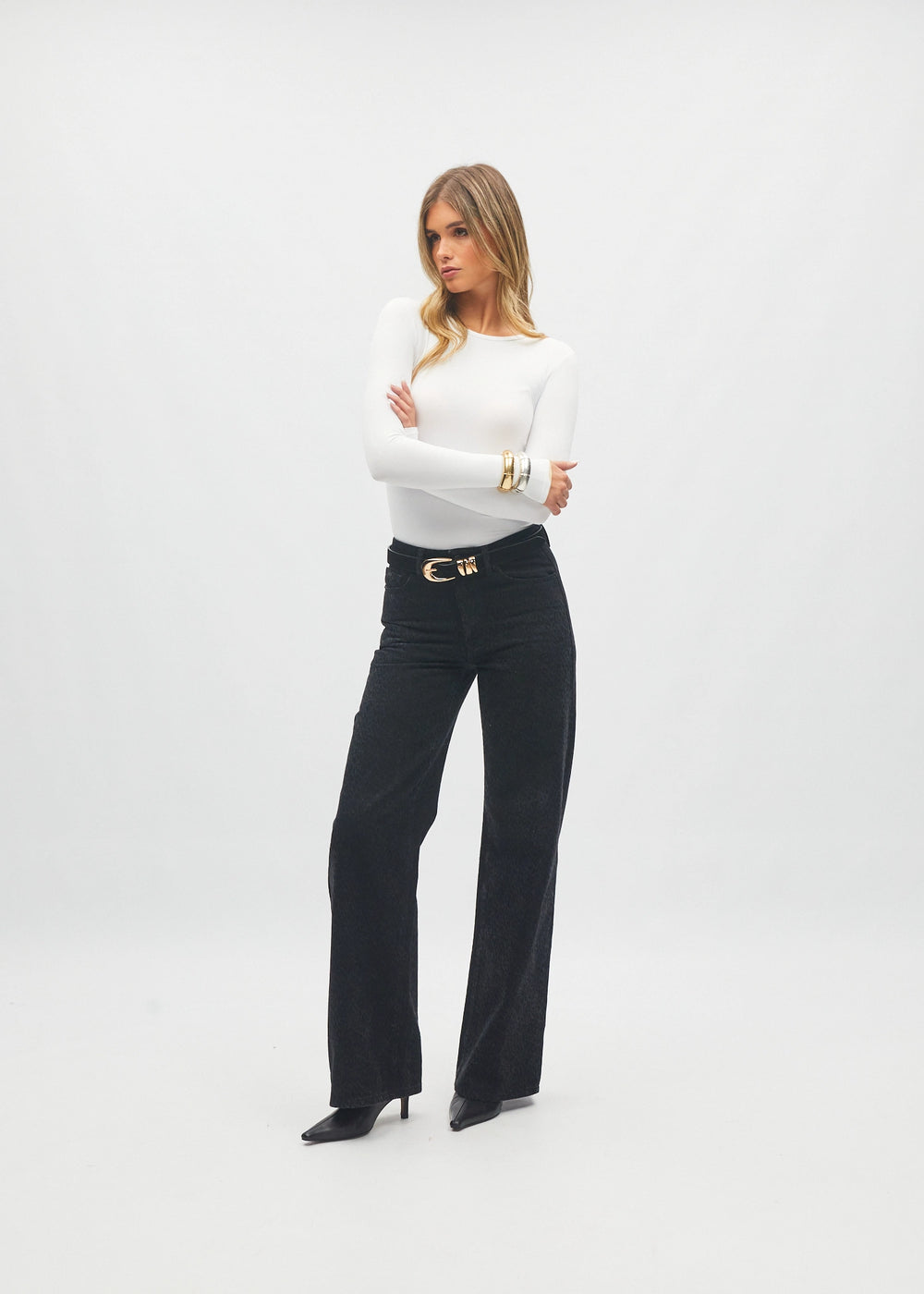 Paris Wide Leg Black Leopard Print