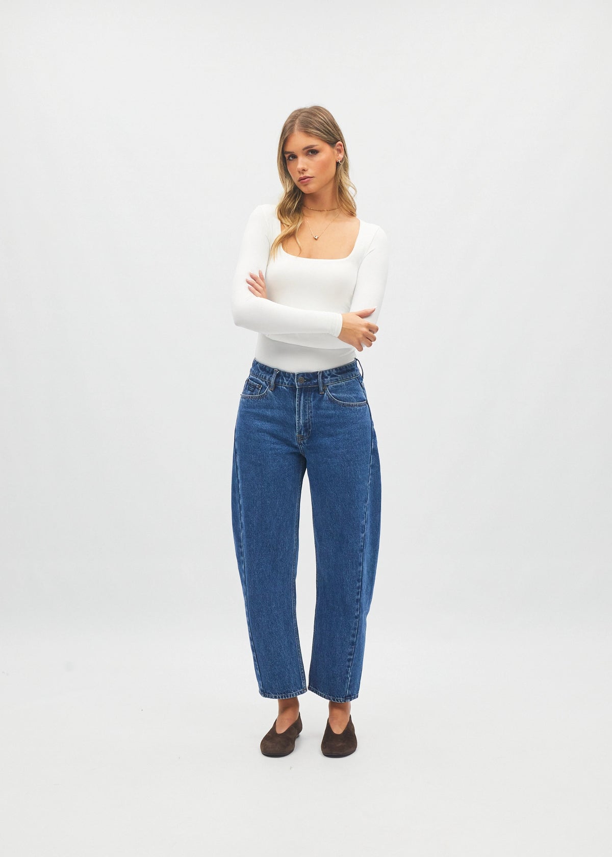 Yvette Barrel Fit Dark Blue