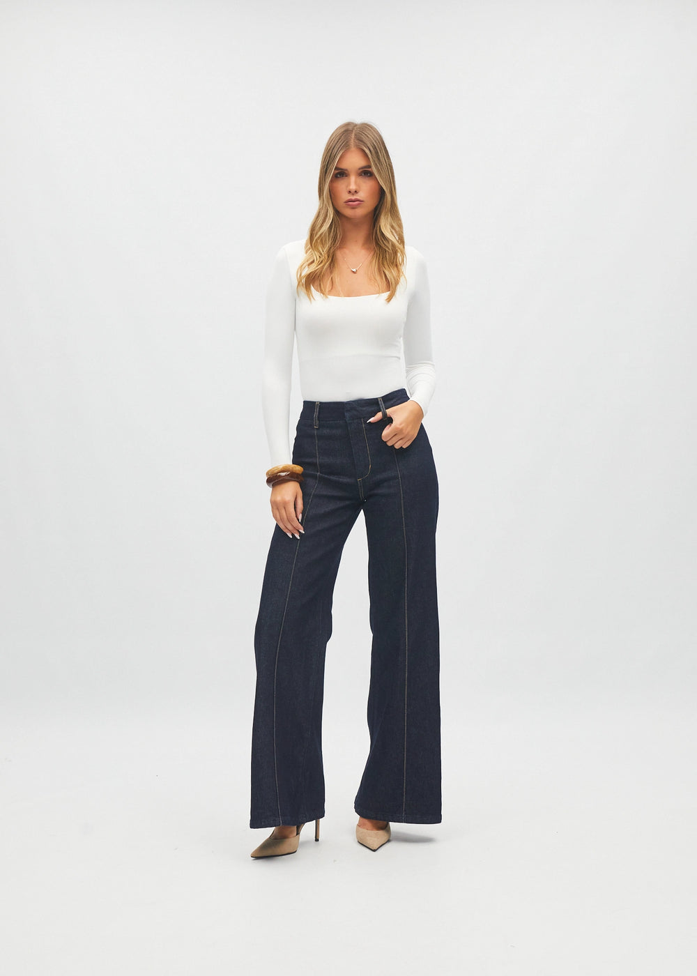 Holly Wide Leg Raw Blue