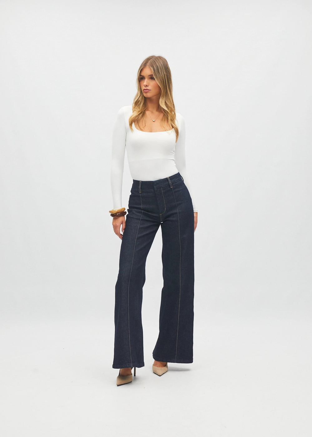 Holly Wide Leg Raw Blue